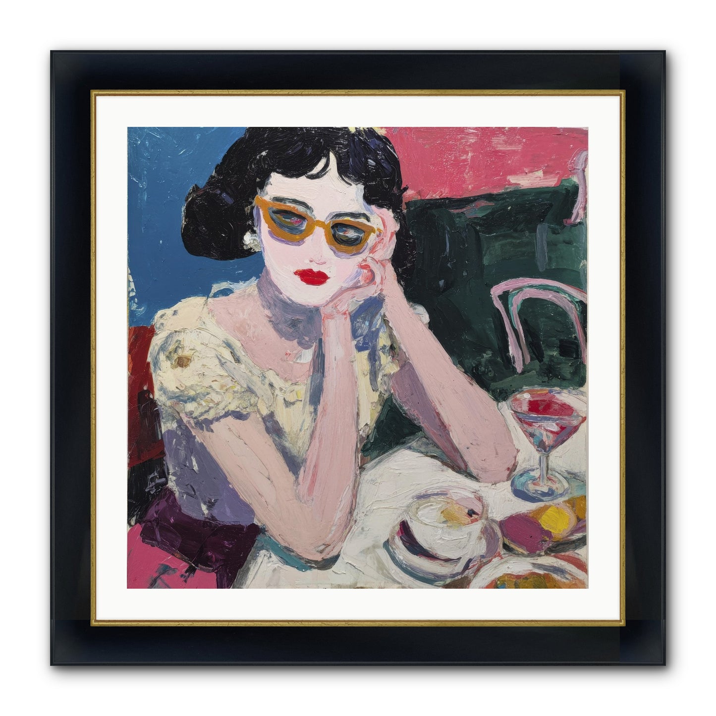 Portrait Of Quiet Defiance Framed Print - Wide Black w/Gold 30x30