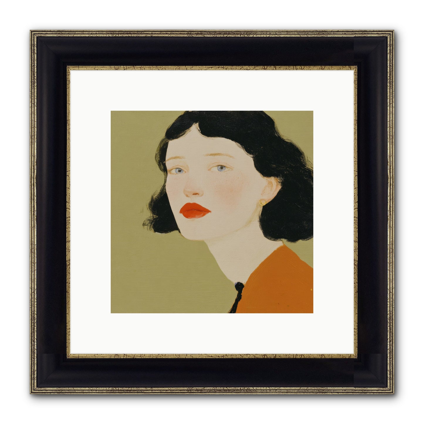 Portrait Of Resolve Framed Print - Black & Gold 10x10