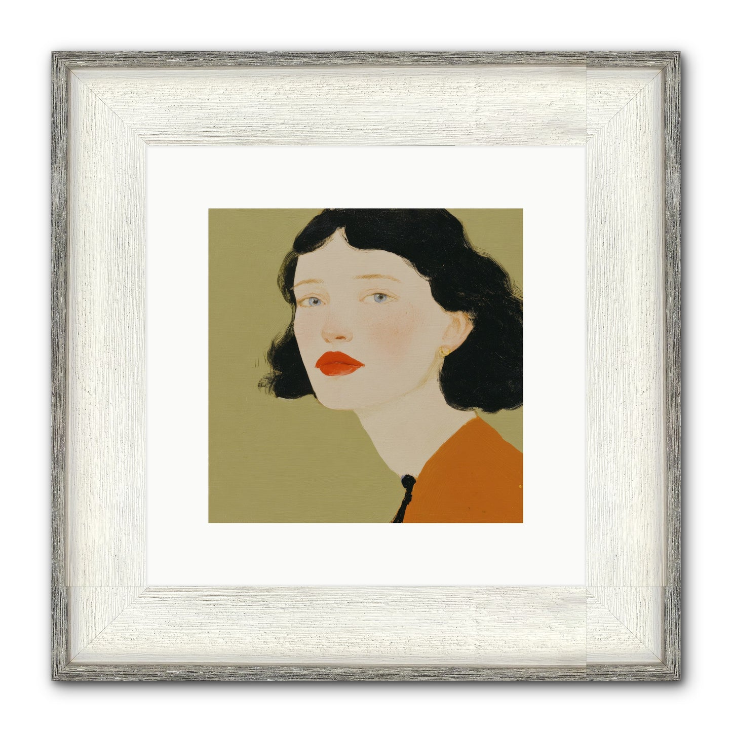 Portrait Of Resolve Framed Print - Driftwood White 10x10