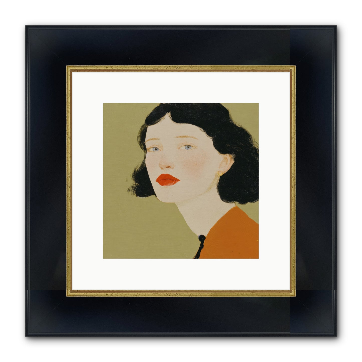 Portrait Of Resolve Framed Print - Wide Black w/Gold 10x10
