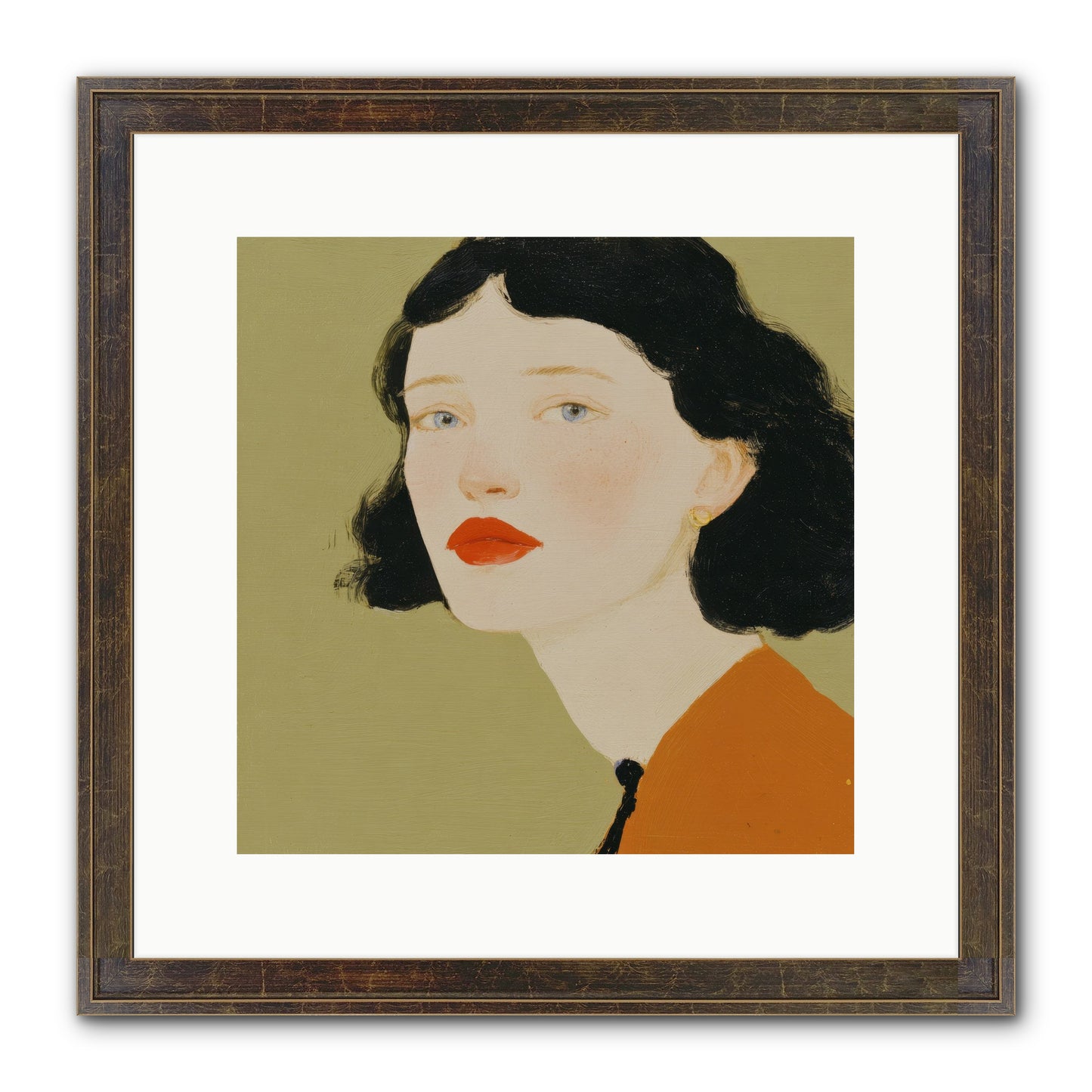 Portrait Of Resolve Framed Print - Slimwoods Black/Gold 12x12