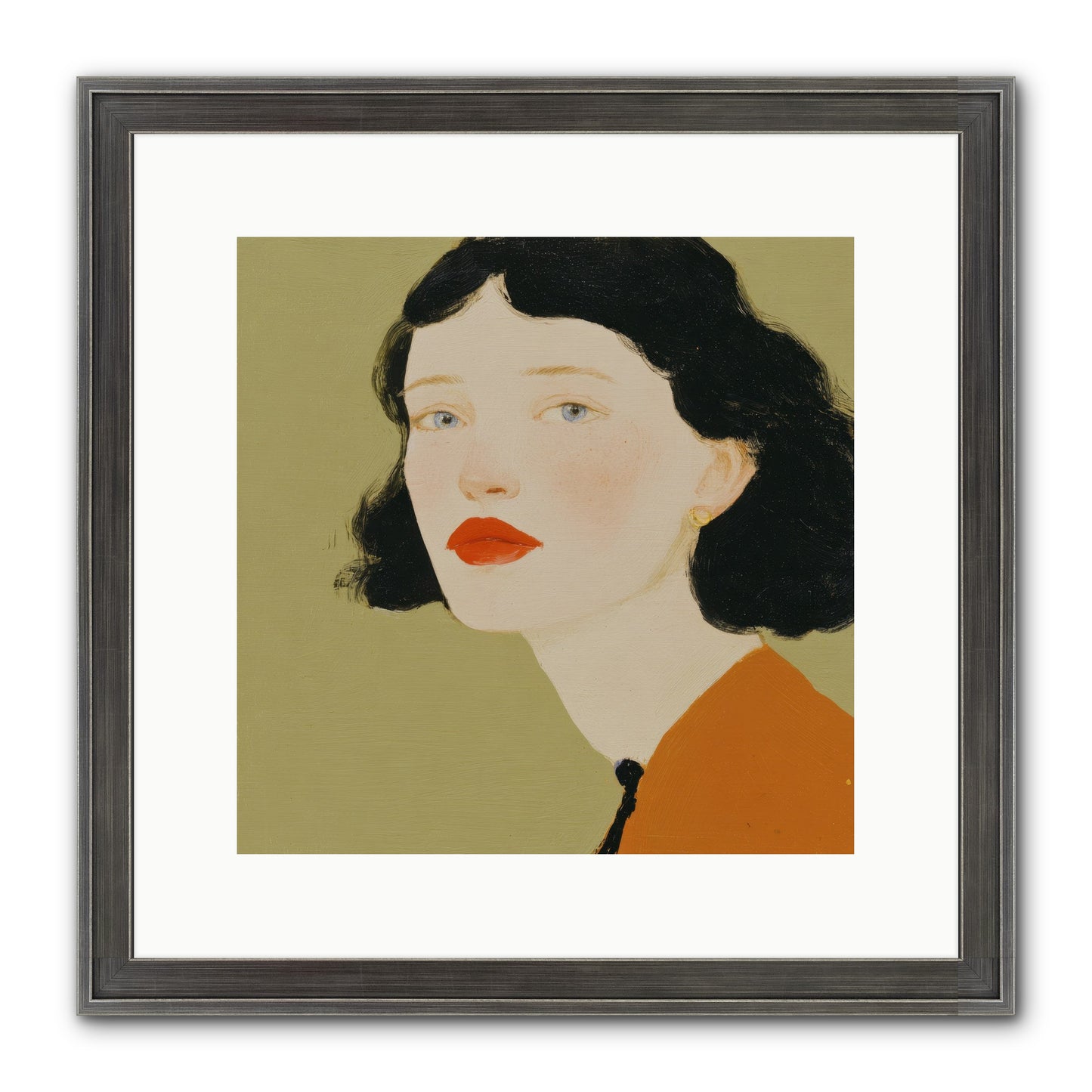 Portrait Of Resolve Framed Print - Slimwoods Black/Silver 12x12
