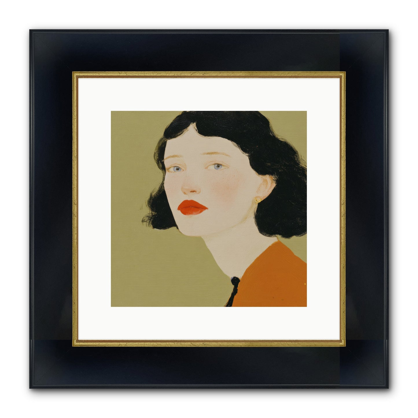 Portrait Of Resolve Framed Print - Wide Black w/Gold 12x12