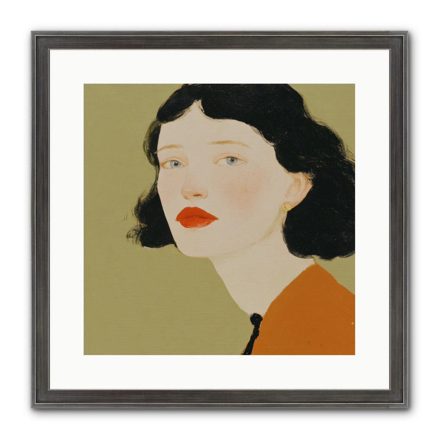 Portrait Of Resolve Framed Print - Slimwoods Black/Silver 16x16