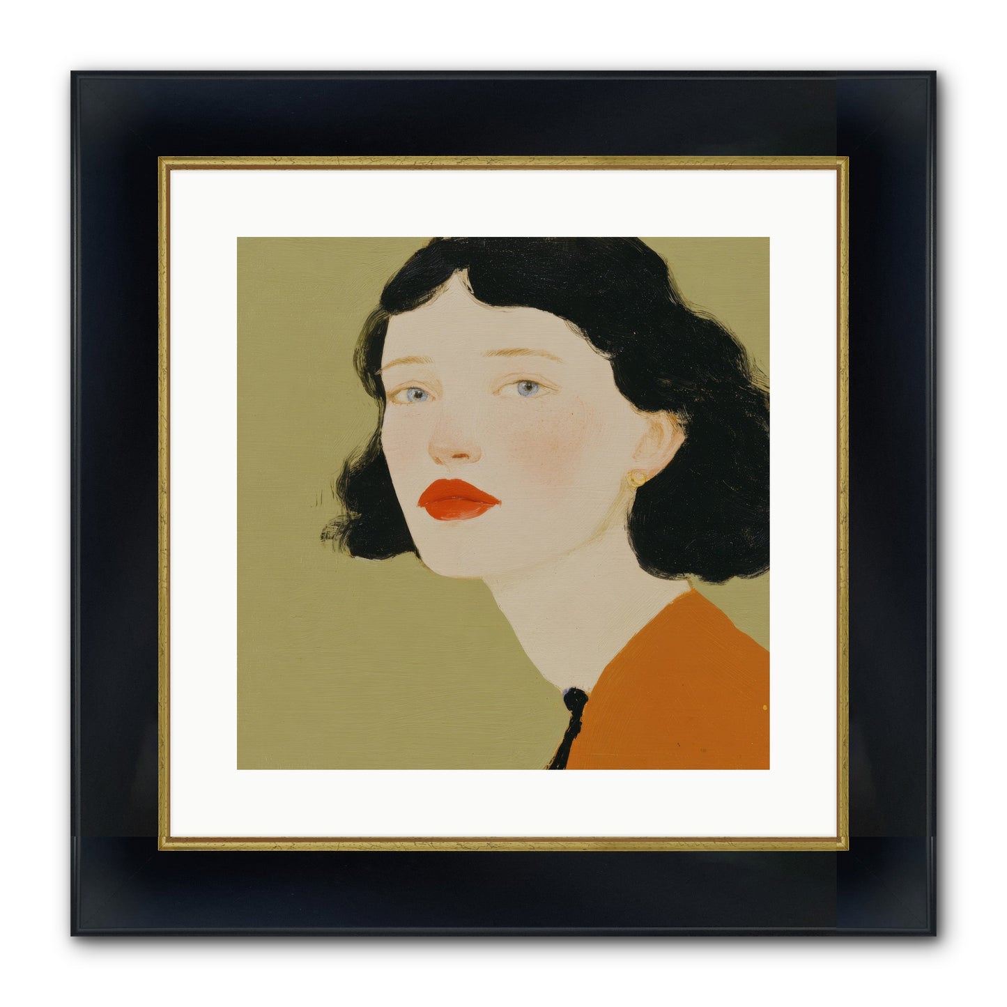 Portrait Of Resolve Framed Print - Wide Black w/Gold 16x16