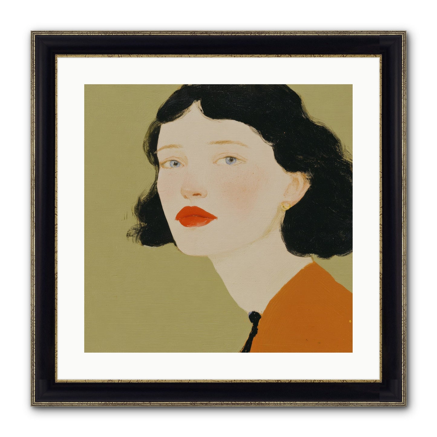 Portrait Of Resolve Framed Print - Black & Gold 20x20
