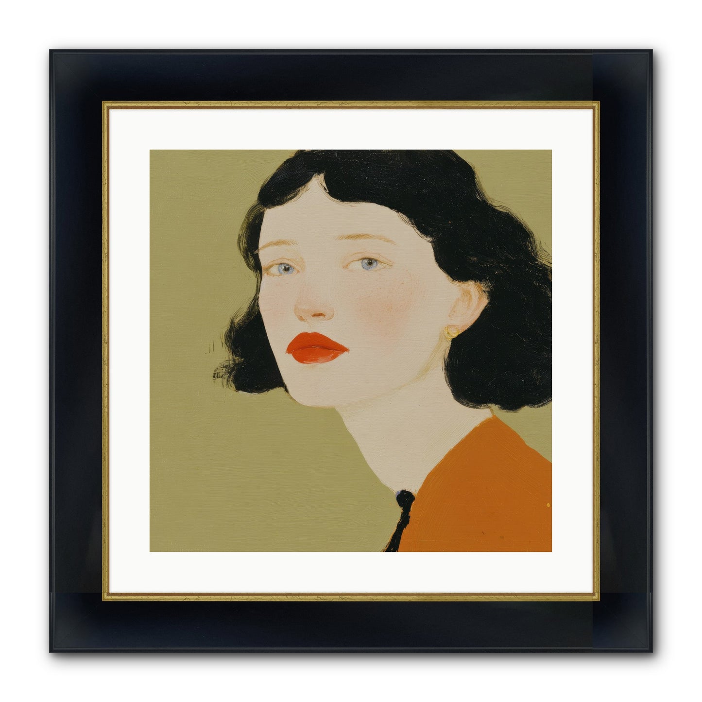 Portrait Of Resolve Framed Print - Wide Black w/Gold 20x20