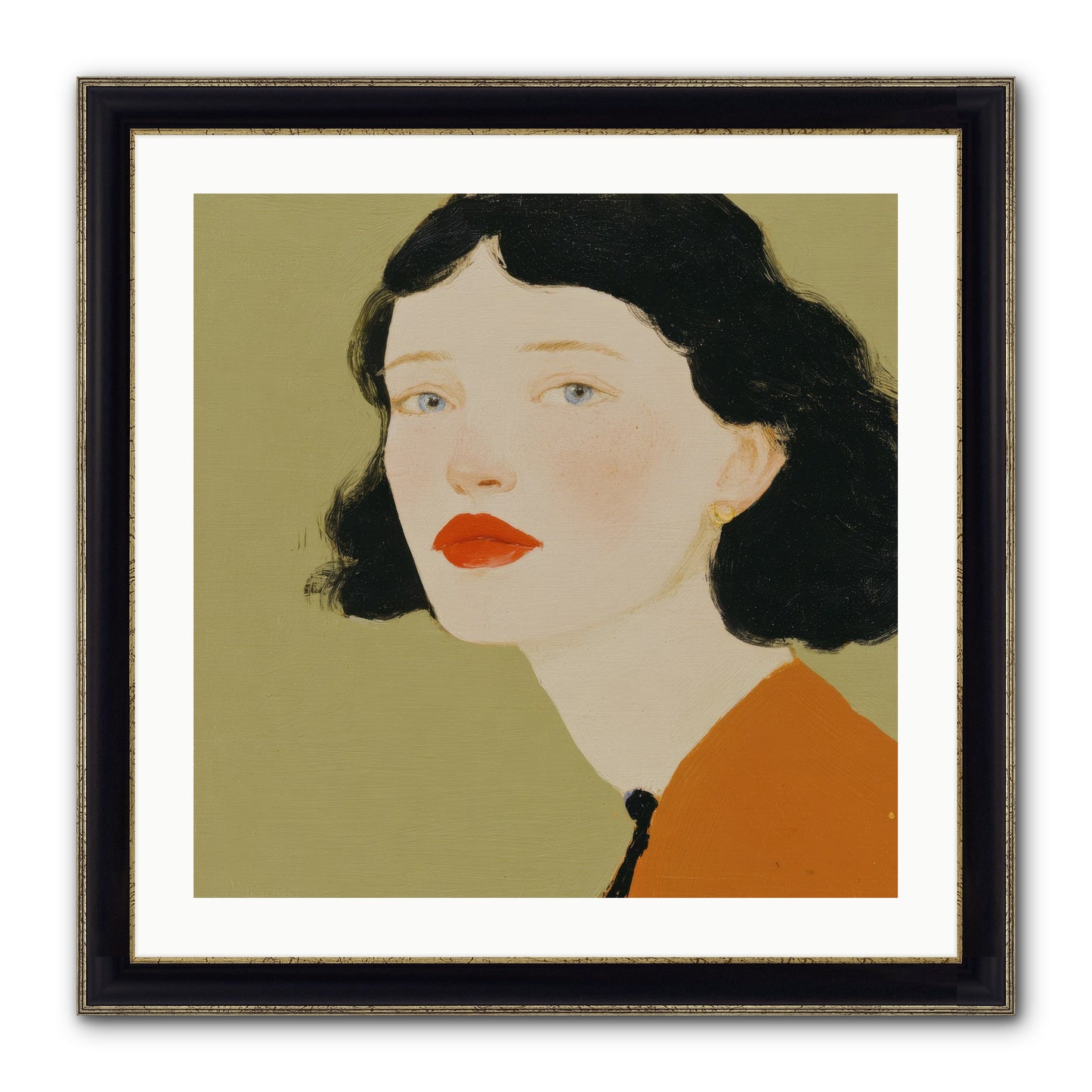 Portrait Of Resolve Framed Print - Black & Gold 24x24
