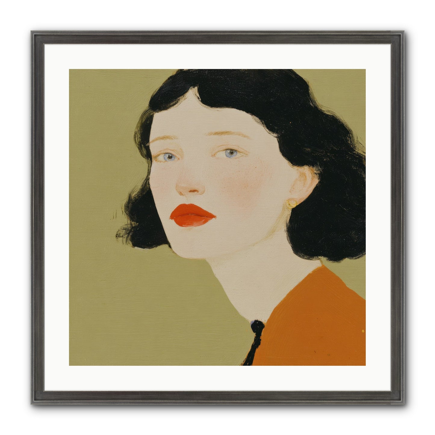 Portrait Of Resolve Framed Print - Slimwoods Black/Silver 24x24