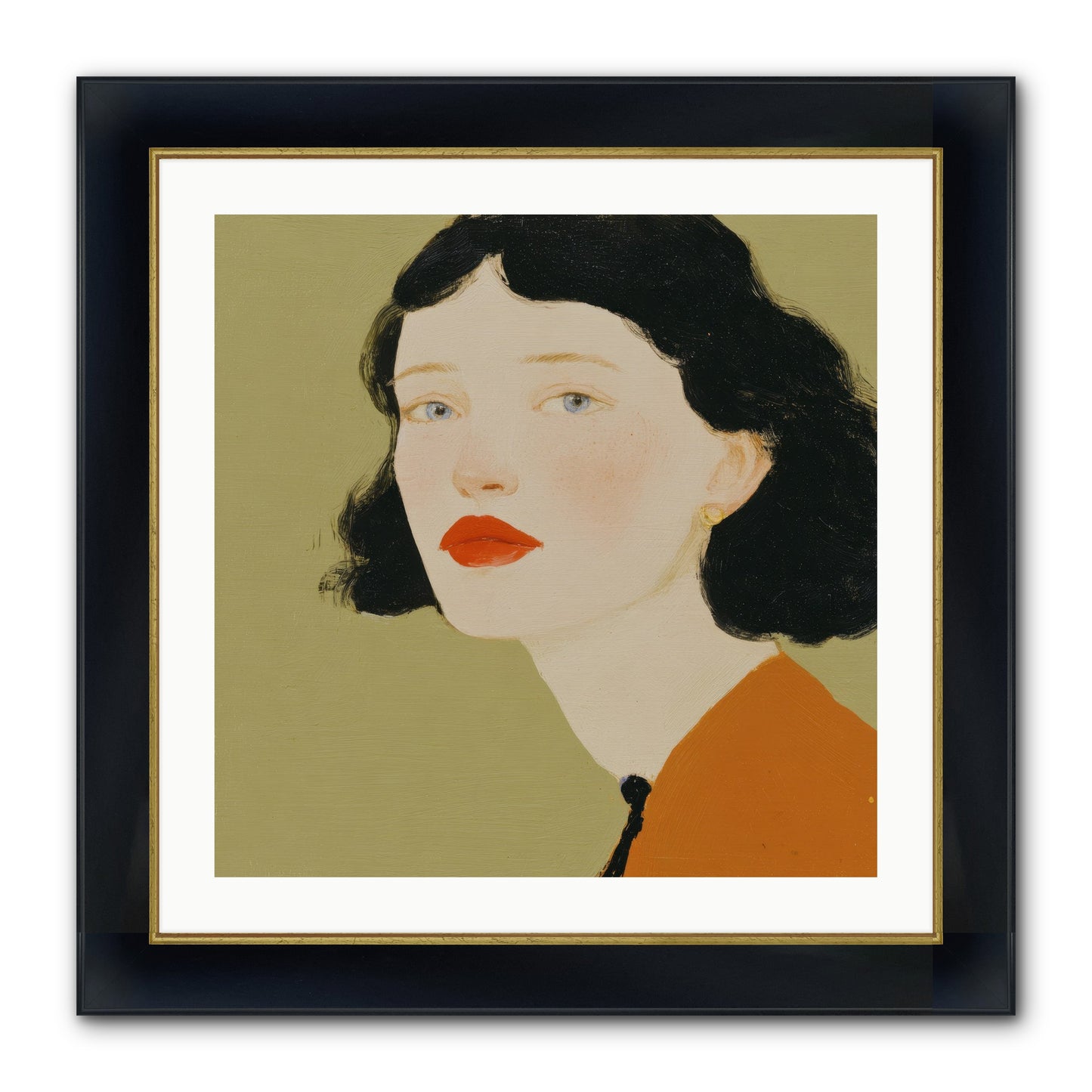 Portrait Of Resolve Framed Print - Wide Black w/Gold 24x24