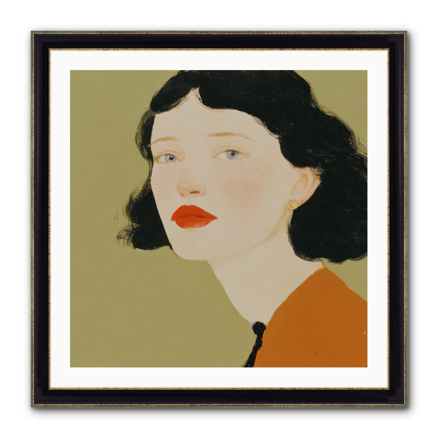 Portrait Of Resolve Framed Print - Black & Gold 30x30