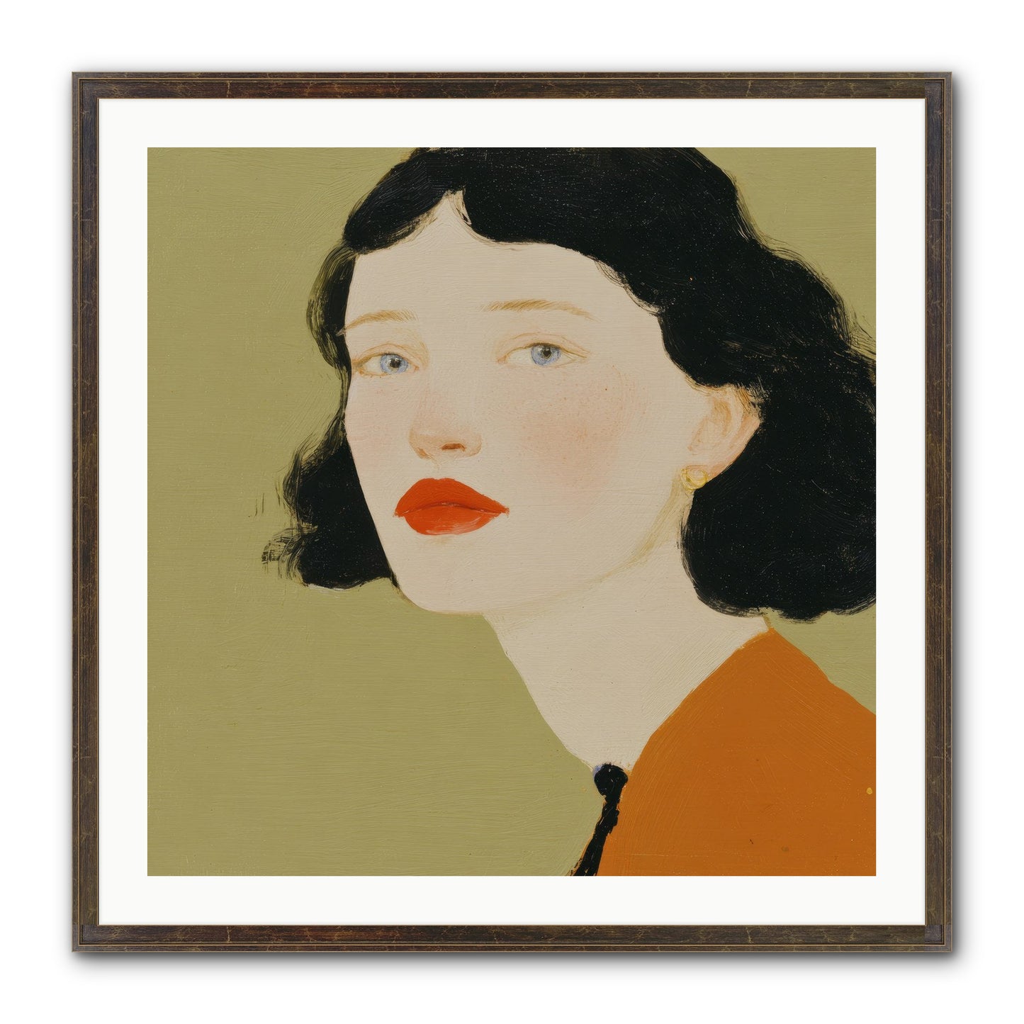 Portrait Of Resolve Framed Print - Slimwoods Black/Gold 30x30