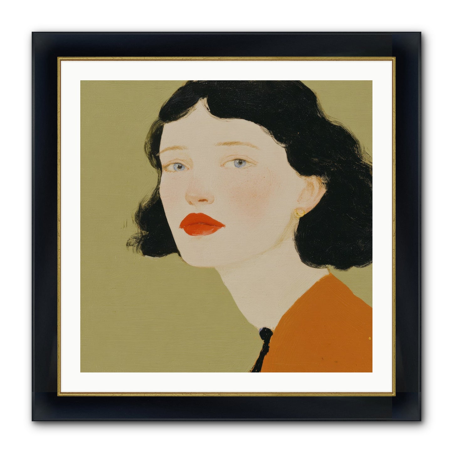 Portrait Of Resolve Framed Print - Wide Black w/Gold 30x30
