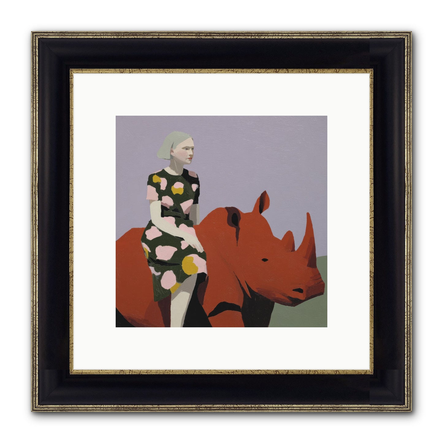 Portrait Of The Fearless Traveler Framed Print - Black & Gold 10x10