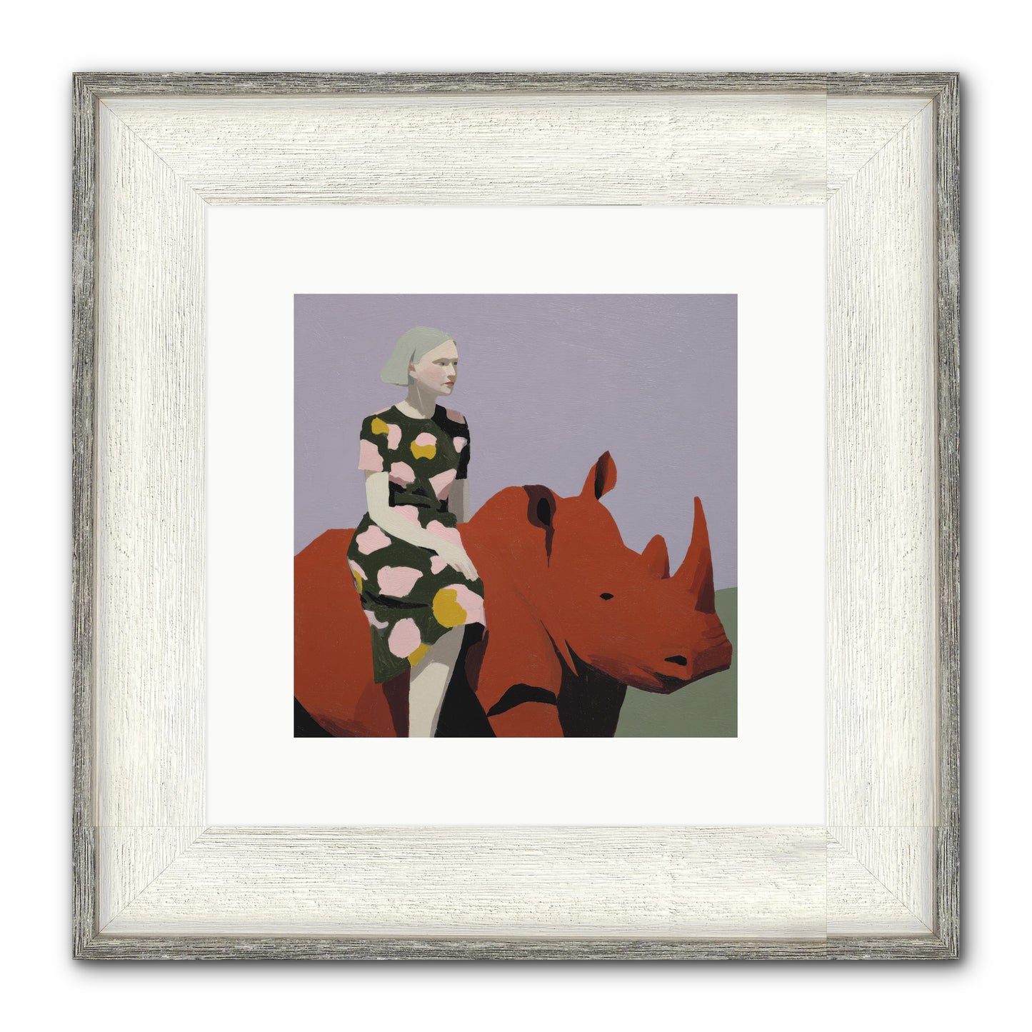 Portrait Of The Fearless Traveler Framed Print - Driftwood White 10x10