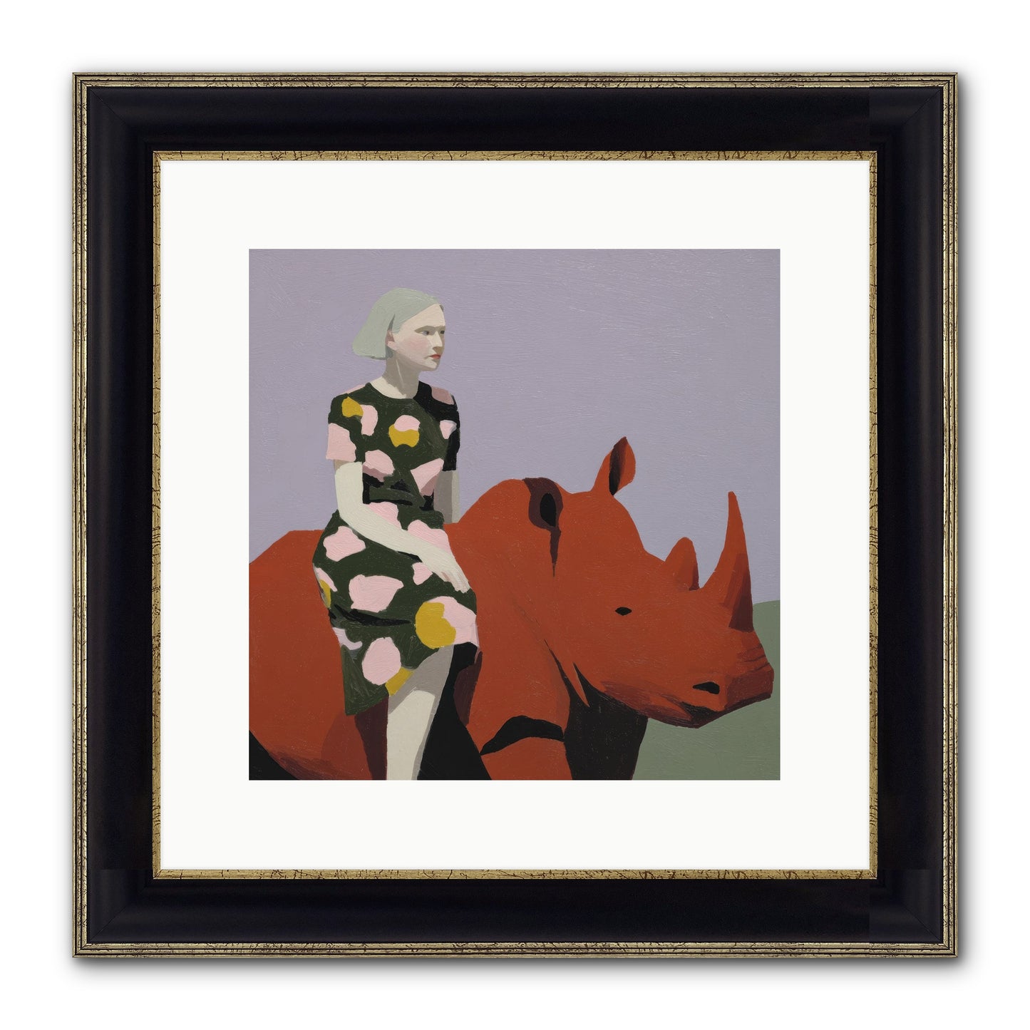 Portrait Of The Fearless Traveler Framed Print - Black & Gold 12x12