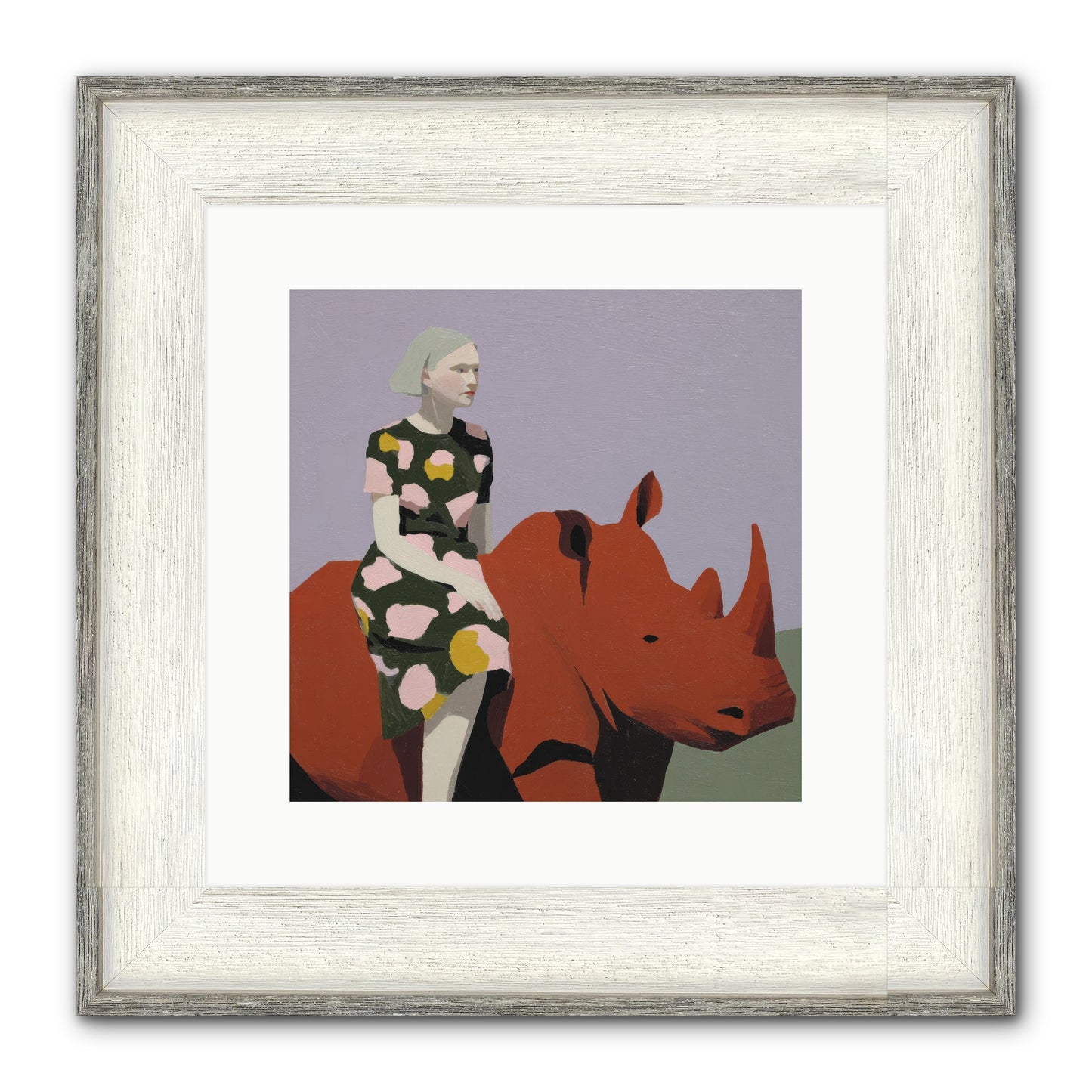 Portrait Of The Fearless Traveler Framed Print - Driftwood White 12x12