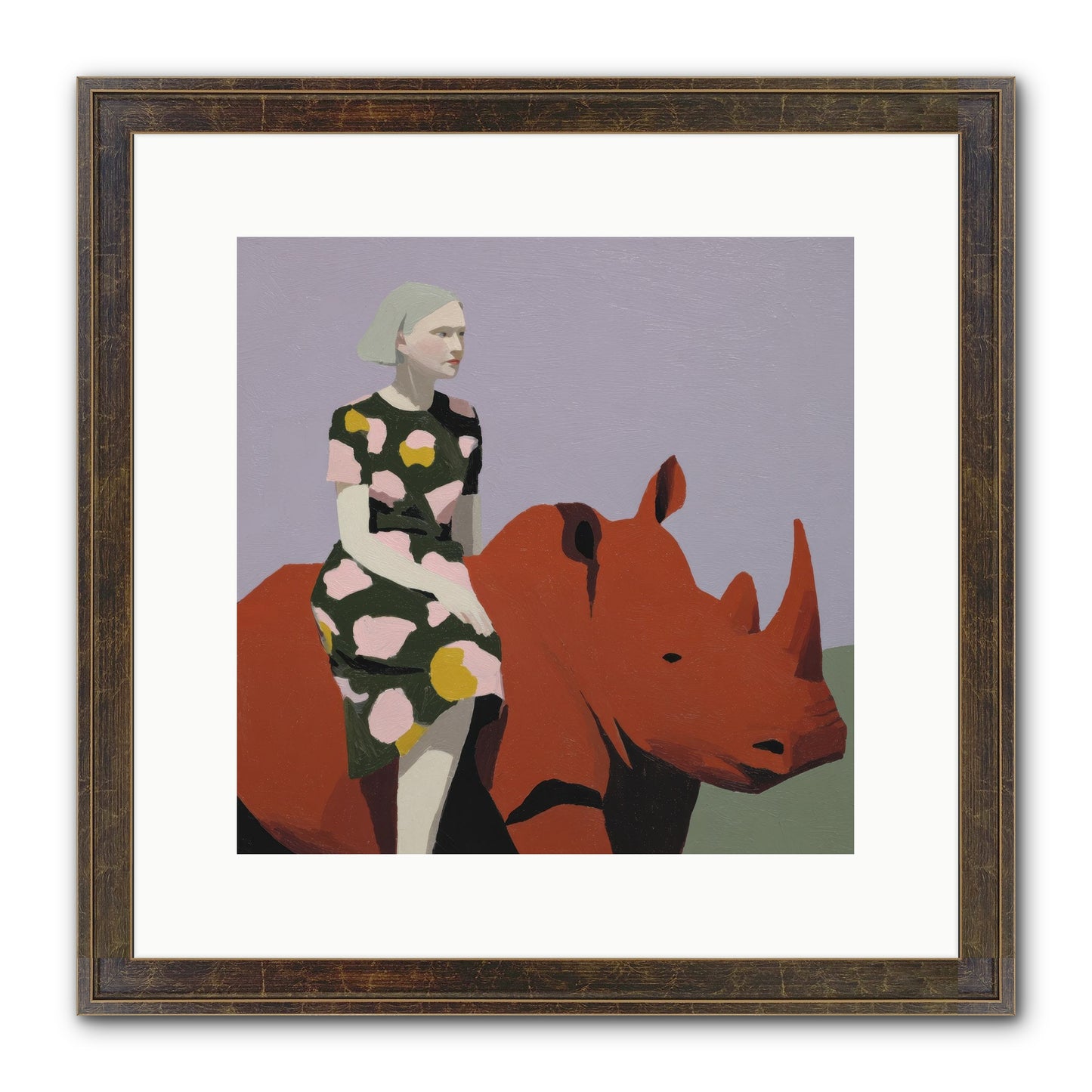 Portrait Of The Fearless Traveler Framed Print - Slimwoods Black/Gold 12x12