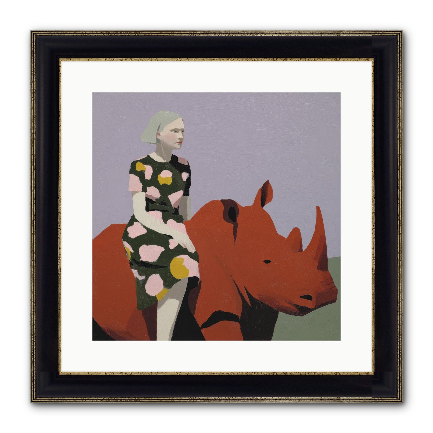 Portrait Of The Fearless Traveler Framed Print - Black & Gold 16x16