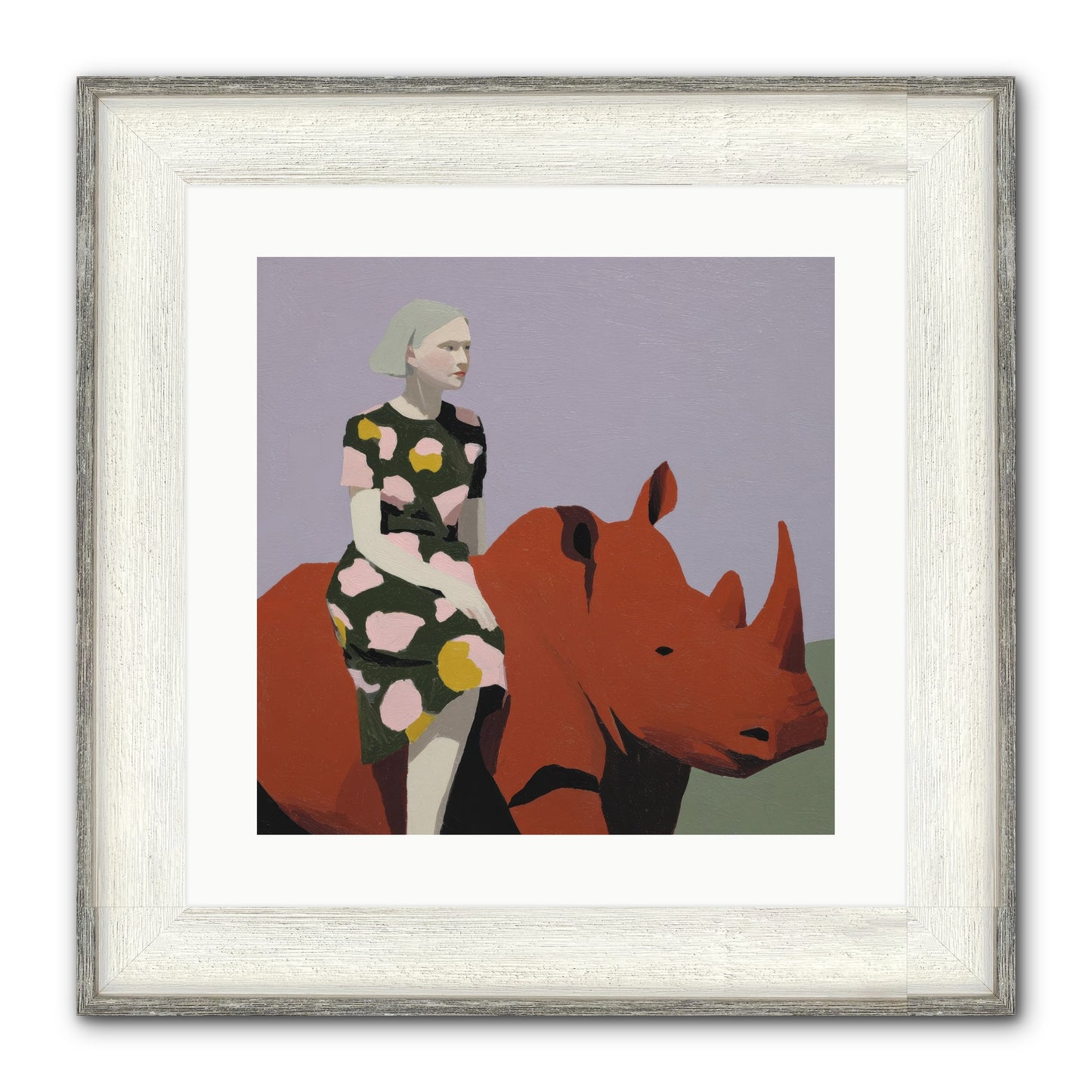 Portrait Of The Fearless Traveler Framed Print - Driftwood White 16x16