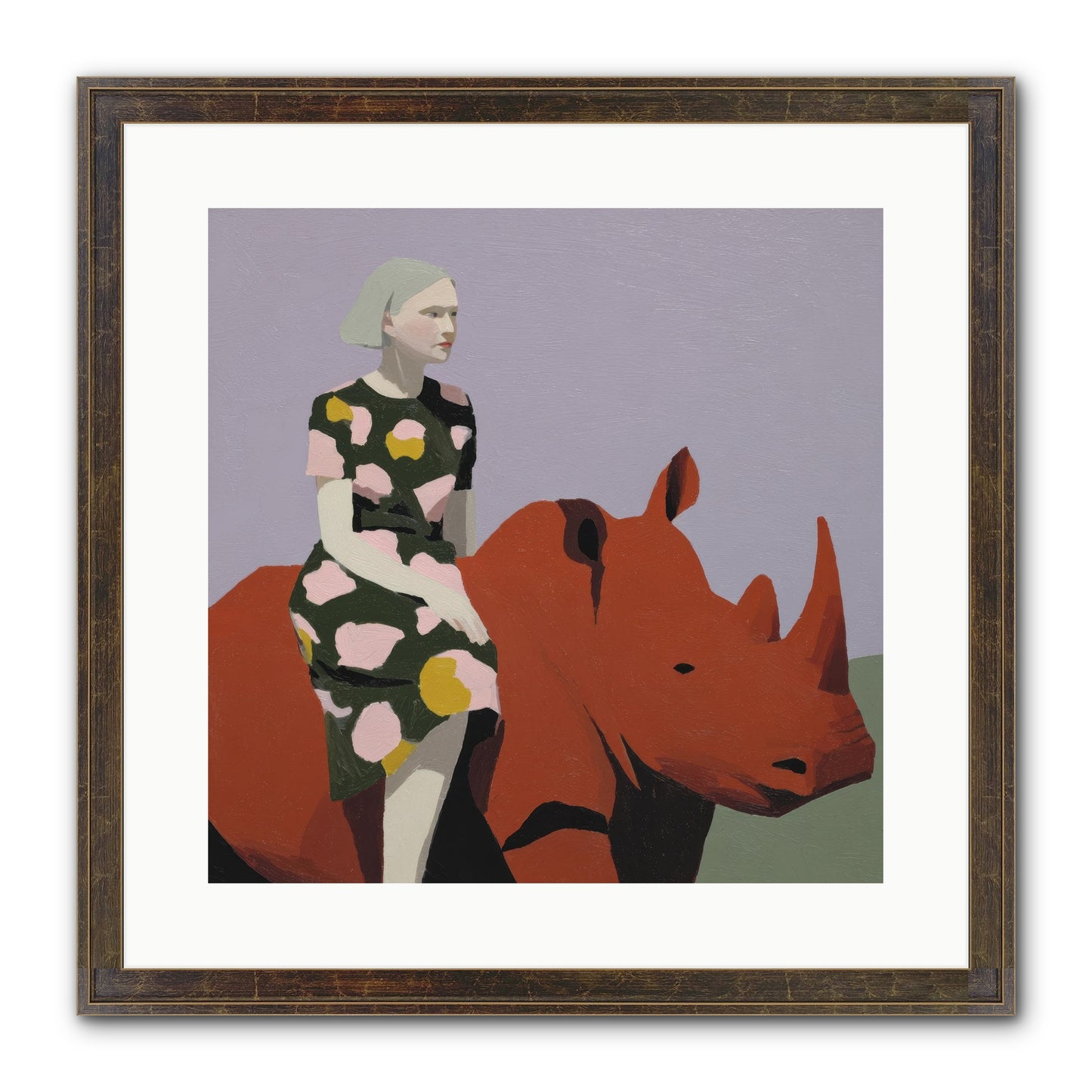 Portrait Of The Fearless Traveler Framed Print - Slimwoods Black/Gold 16x16