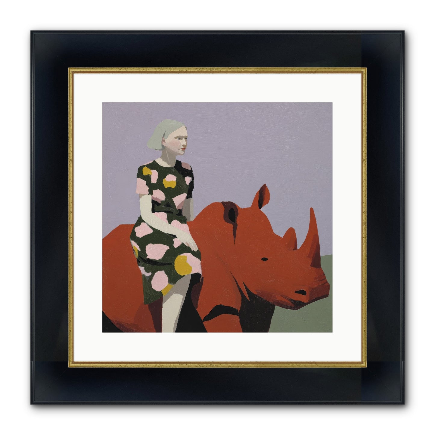 Portrait Of The Fearless Traveler Framed Print - Wide Black w/Gold 16x16