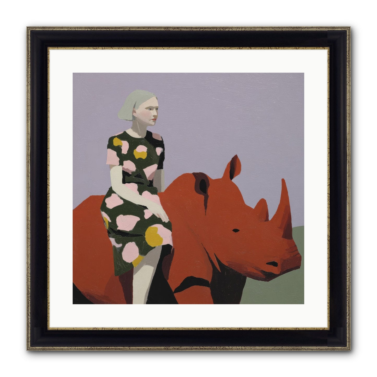 Portrait Of The Fearless Traveler Framed Print - Black & Gold 20x20