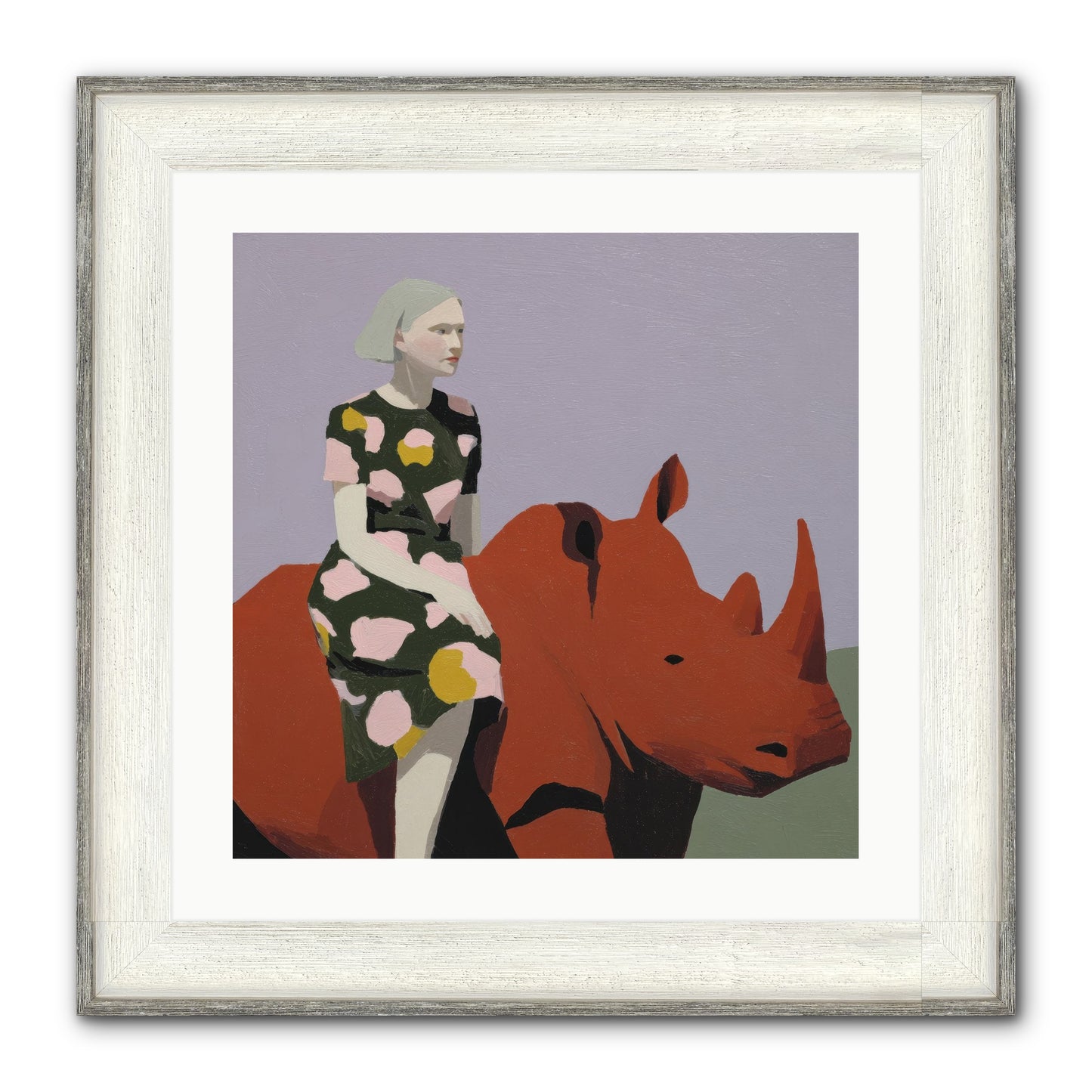 Portrait Of The Fearless Traveler Framed Print - Driftwood White 20x20