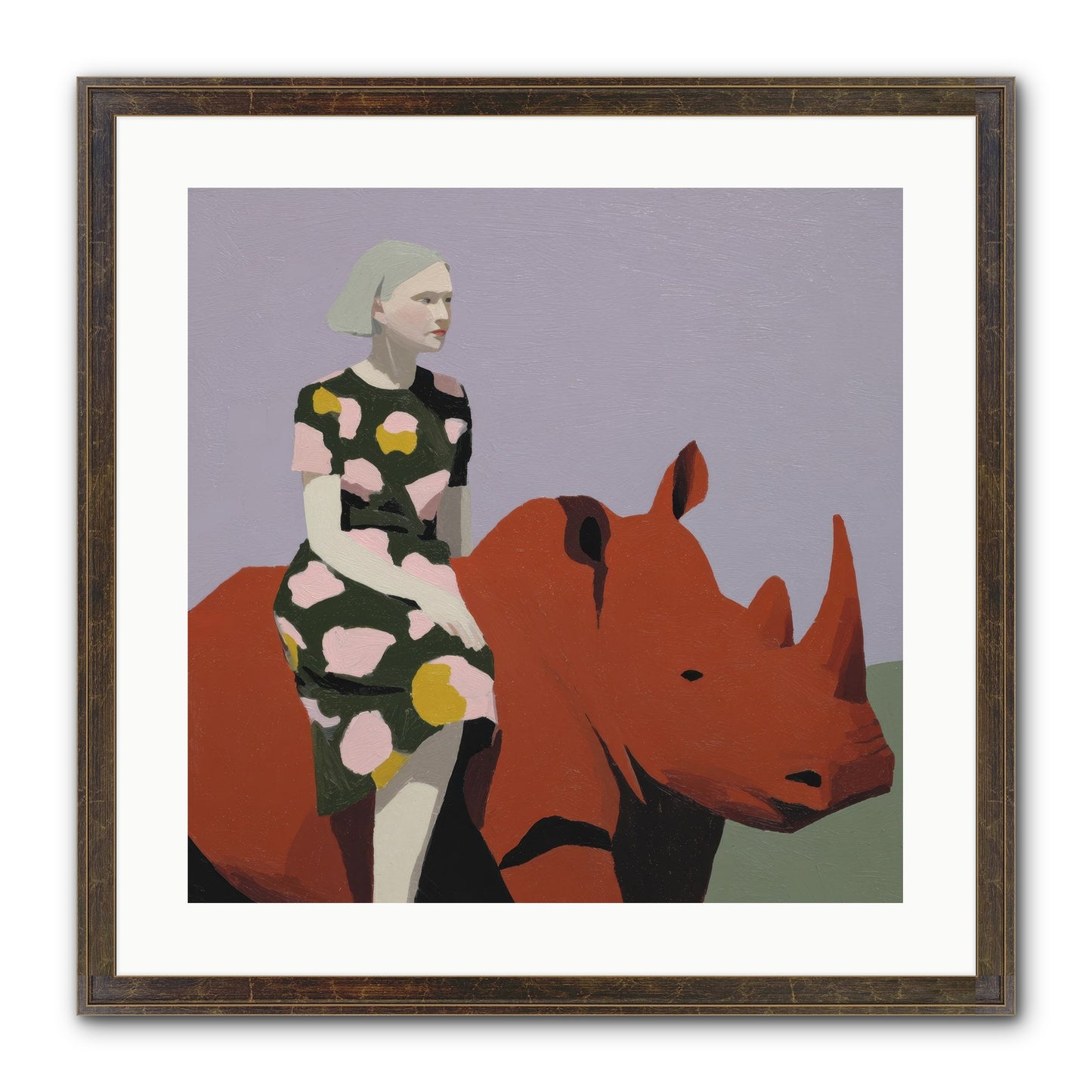 Portrait Of The Fearless Traveler Framed Print - Slimwoods Black/Gold 20x20