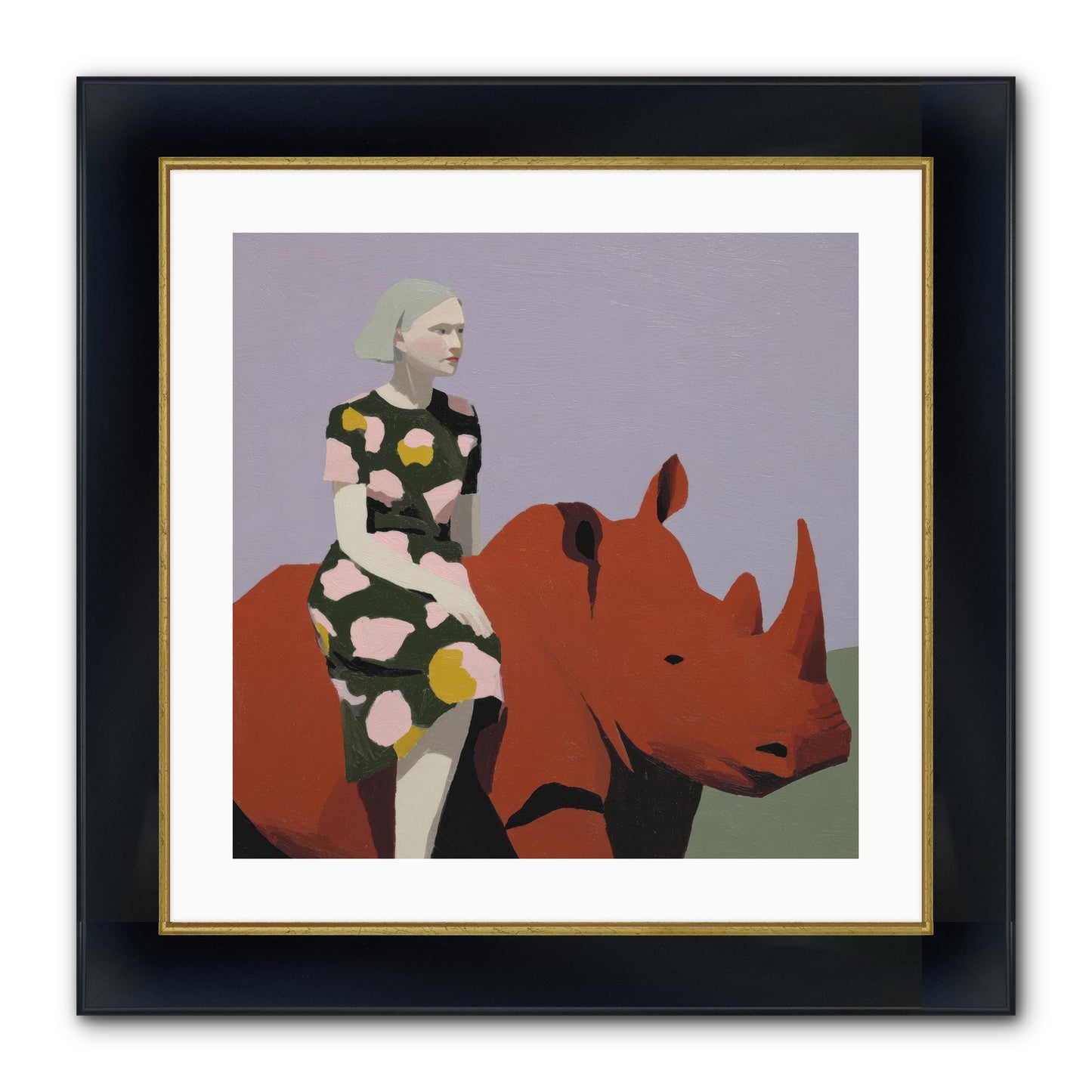 Portrait Of The Fearless Traveler Framed Print - Wide Black w/Gold 20x20