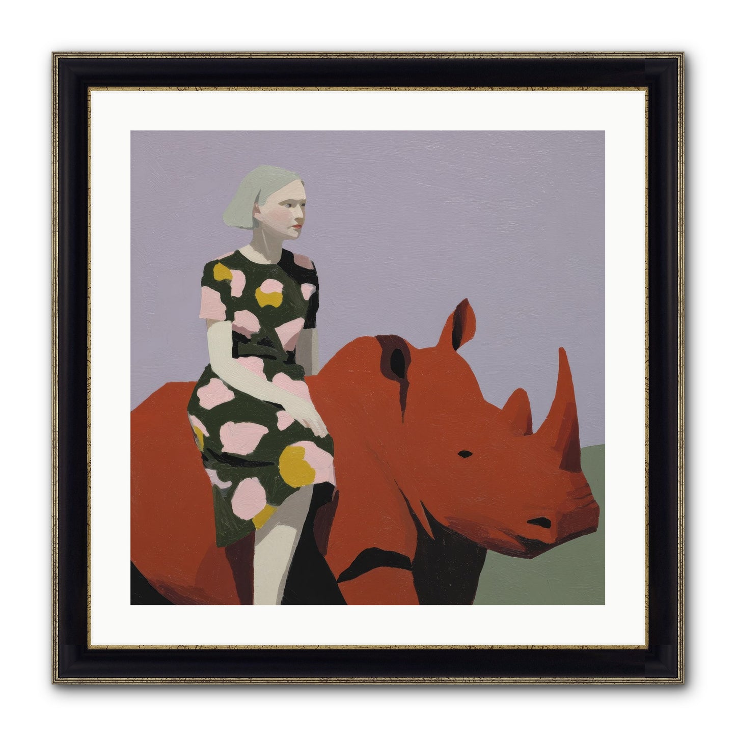 Portrait Of The Fearless Traveler Framed Print - Black & Gold 24x24