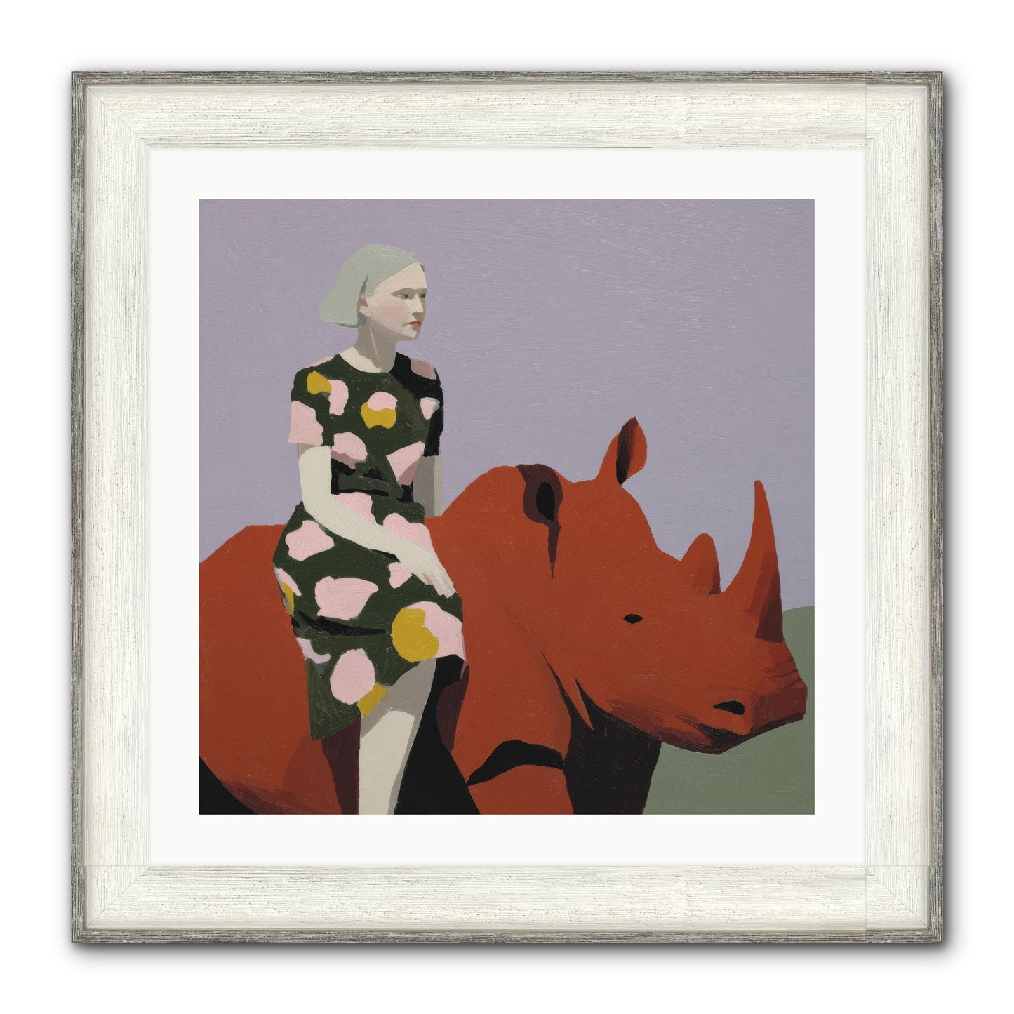 Portrait Of The Fearless Traveler Framed Print - Driftwood White 24x24
