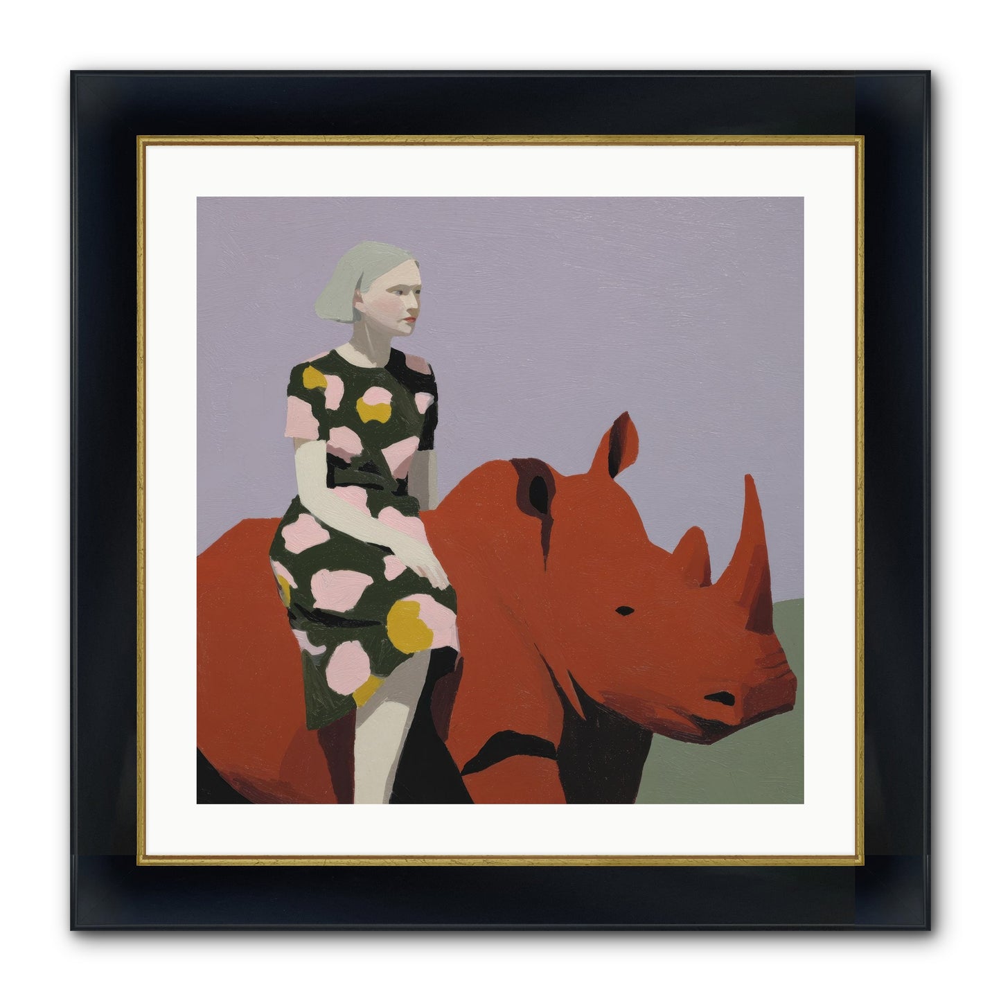 Portrait Of The Fearless Traveler Framed Print - Wide Black w/Gold 24x24