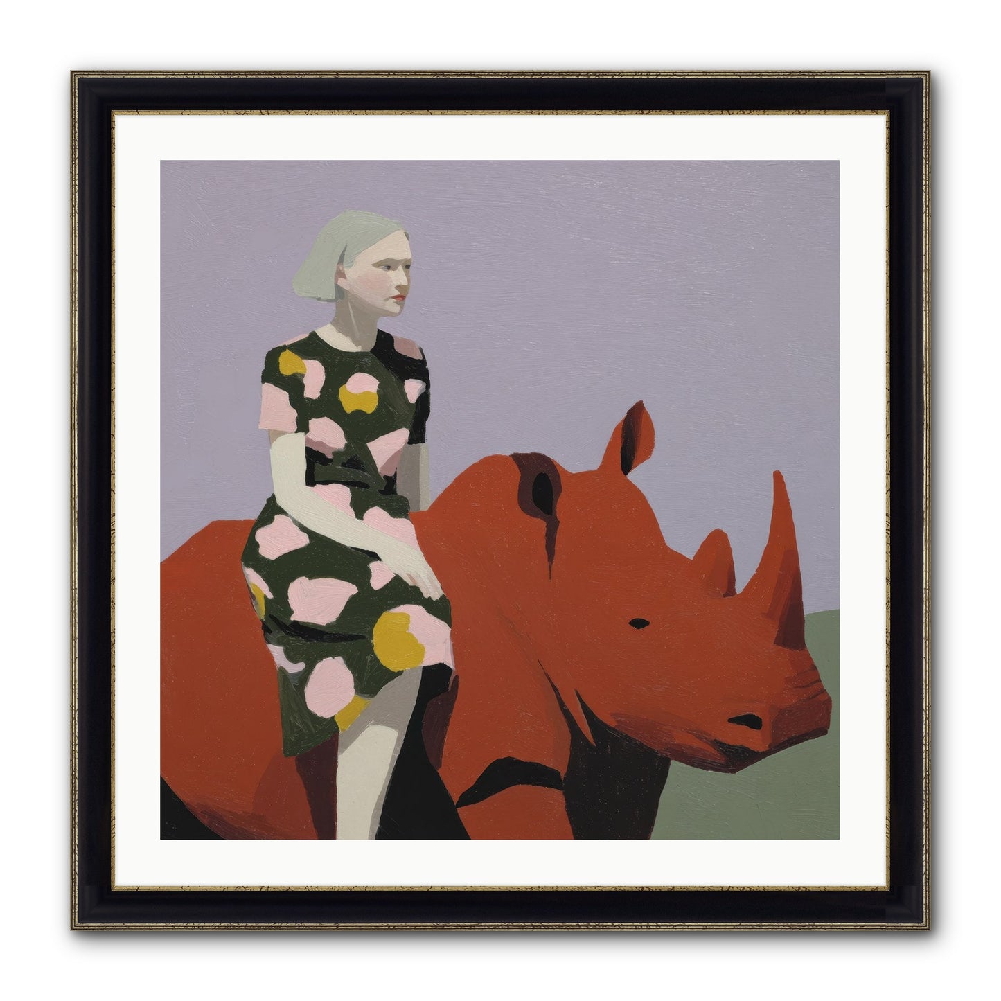 Portrait Of The Fearless Traveler Framed Print - Black & Gold 30x30