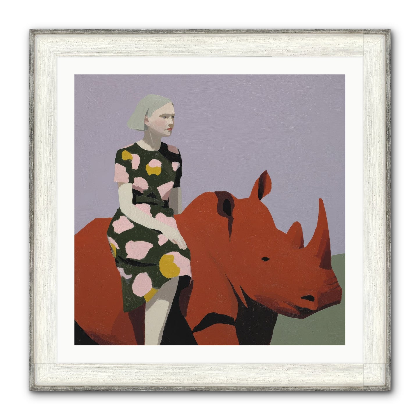 Portrait Of The Fearless Traveler Framed Print - Driftwood White 30x30