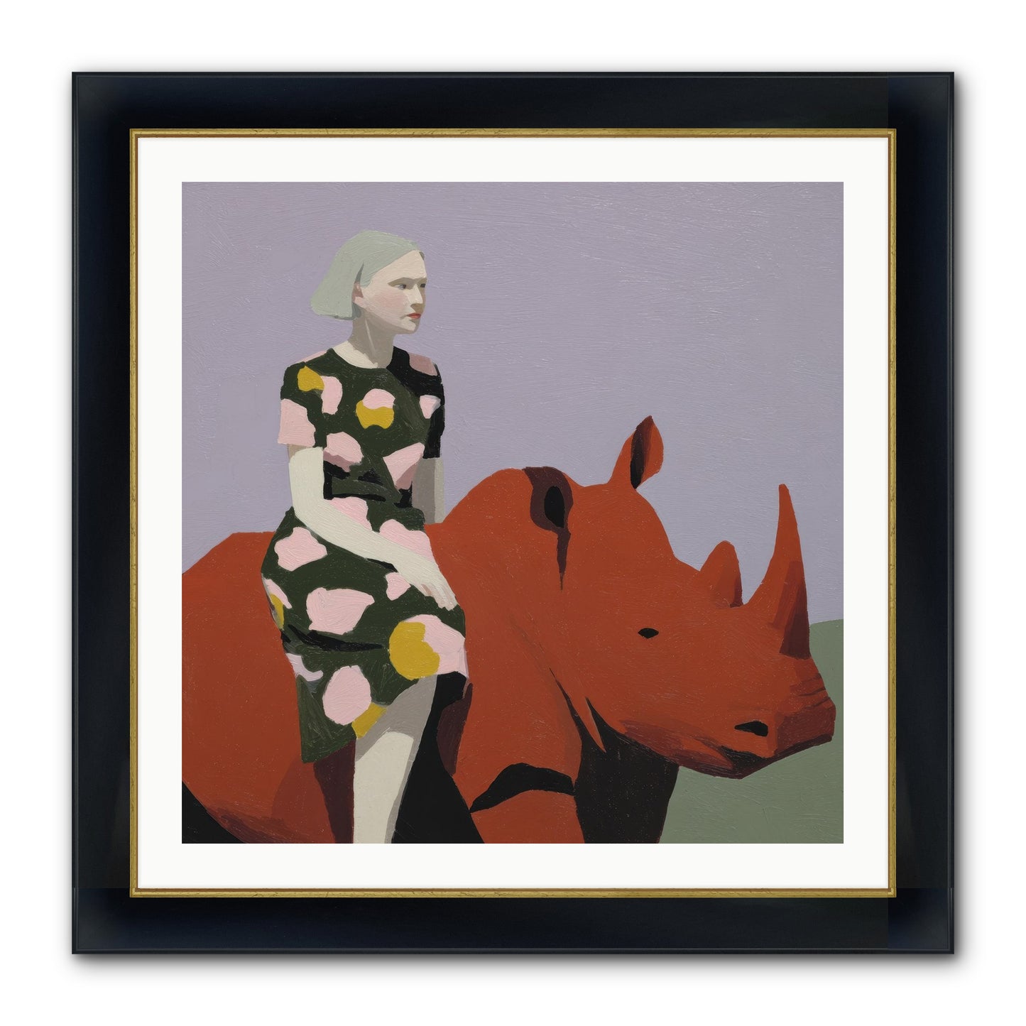 Portrait Of The Fearless Traveler Framed Print - Wide Black w/Gold 30x30