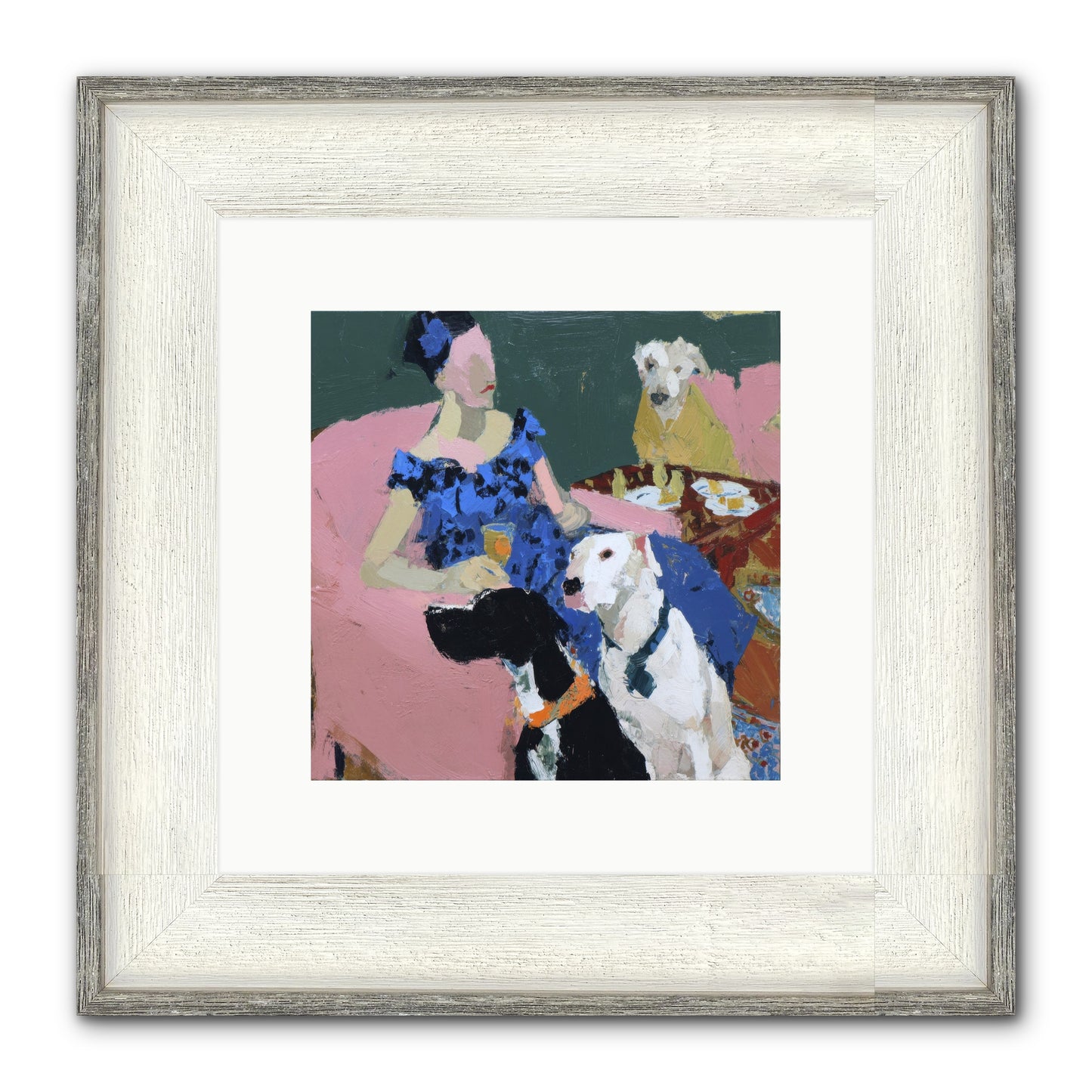 Portrait With Camelia Framed Print - Driftwood White 10x10