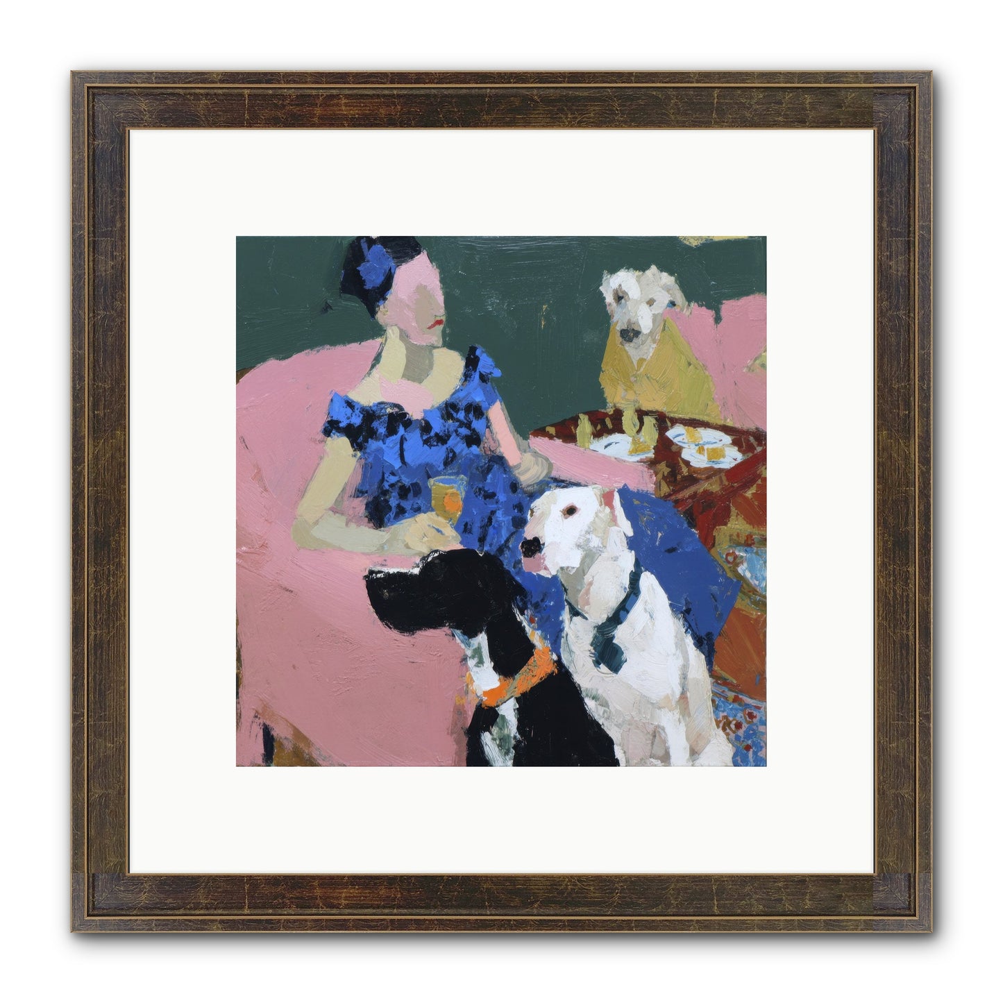 Portrait With Camelia Framed Print - Slimwoods Black/Gold 10x10