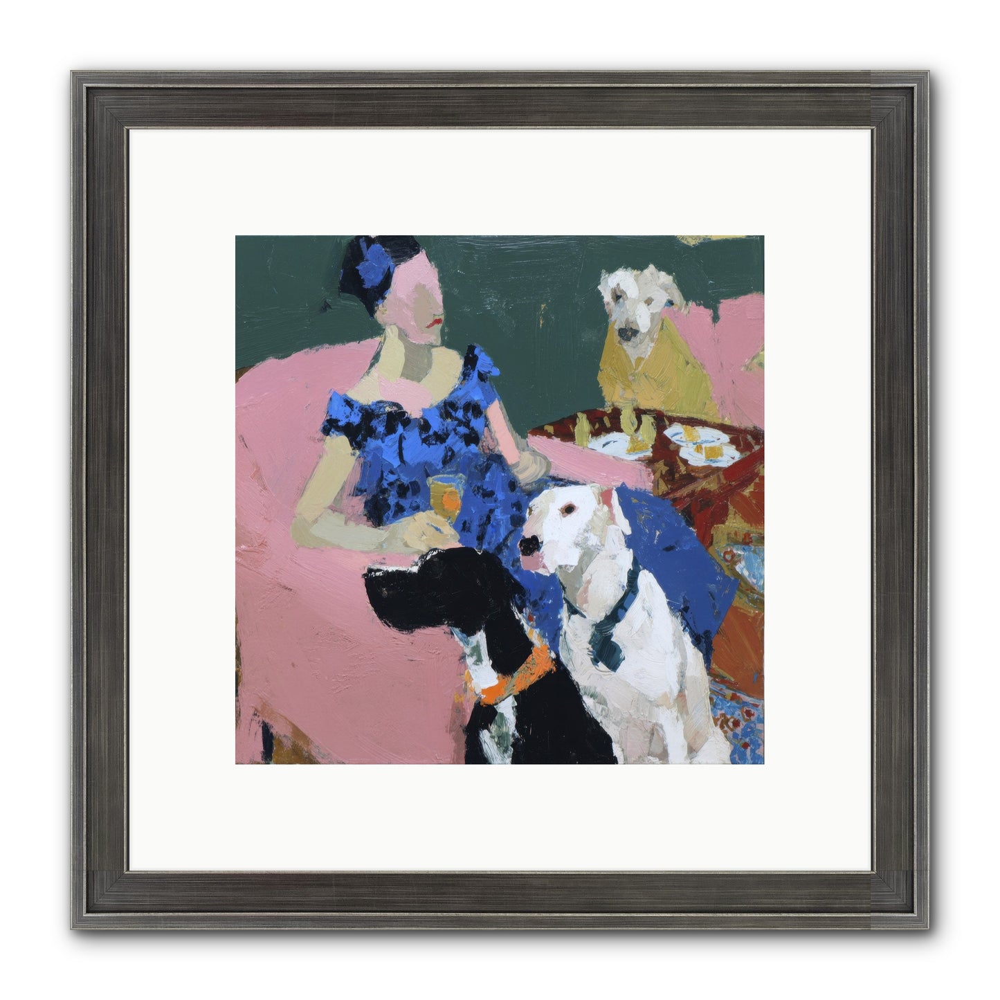 Portrait With Camelia Framed Print - Slimwoods Black/Silver 10x10