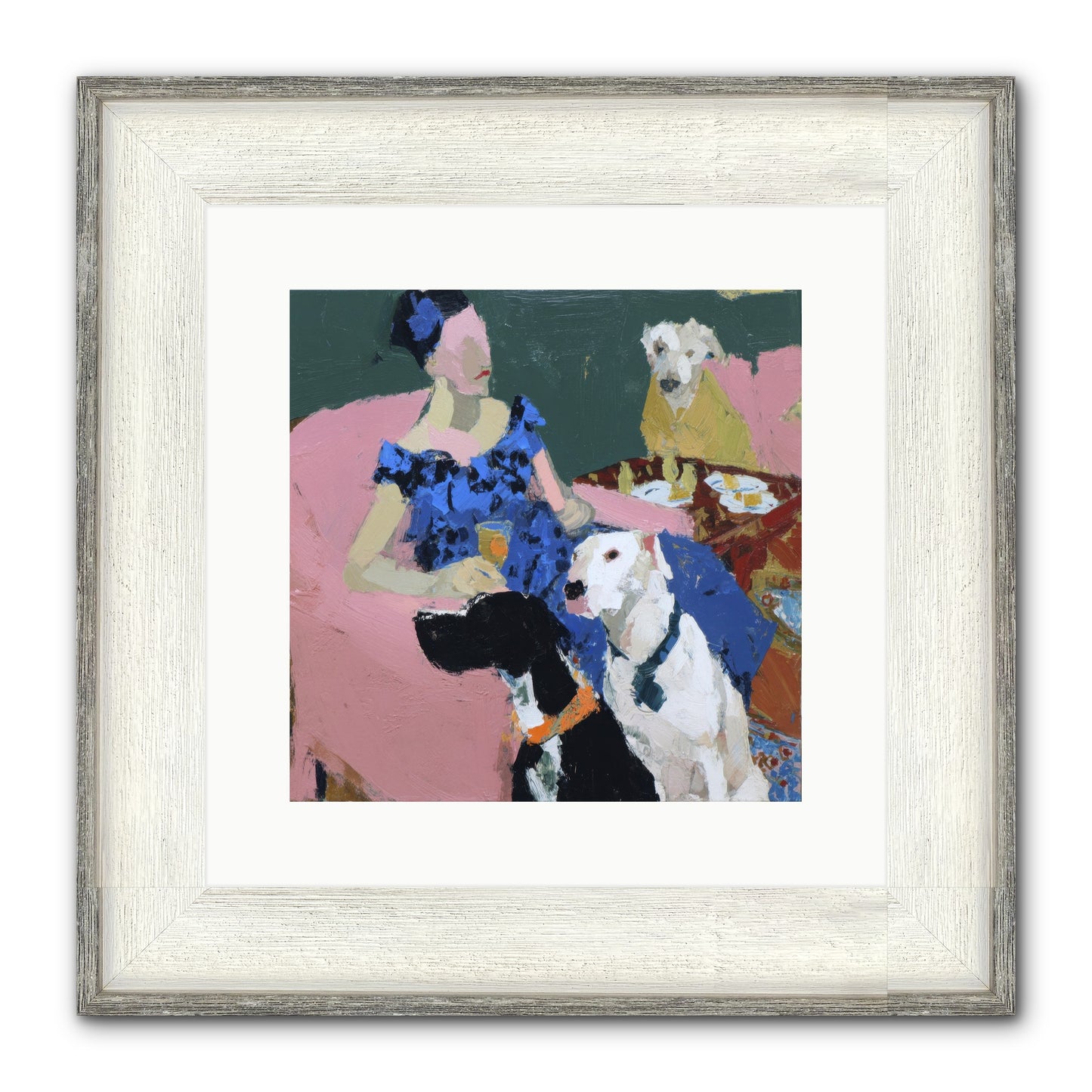 Portrait With Camelia Framed Print - Driftwood White 12x12