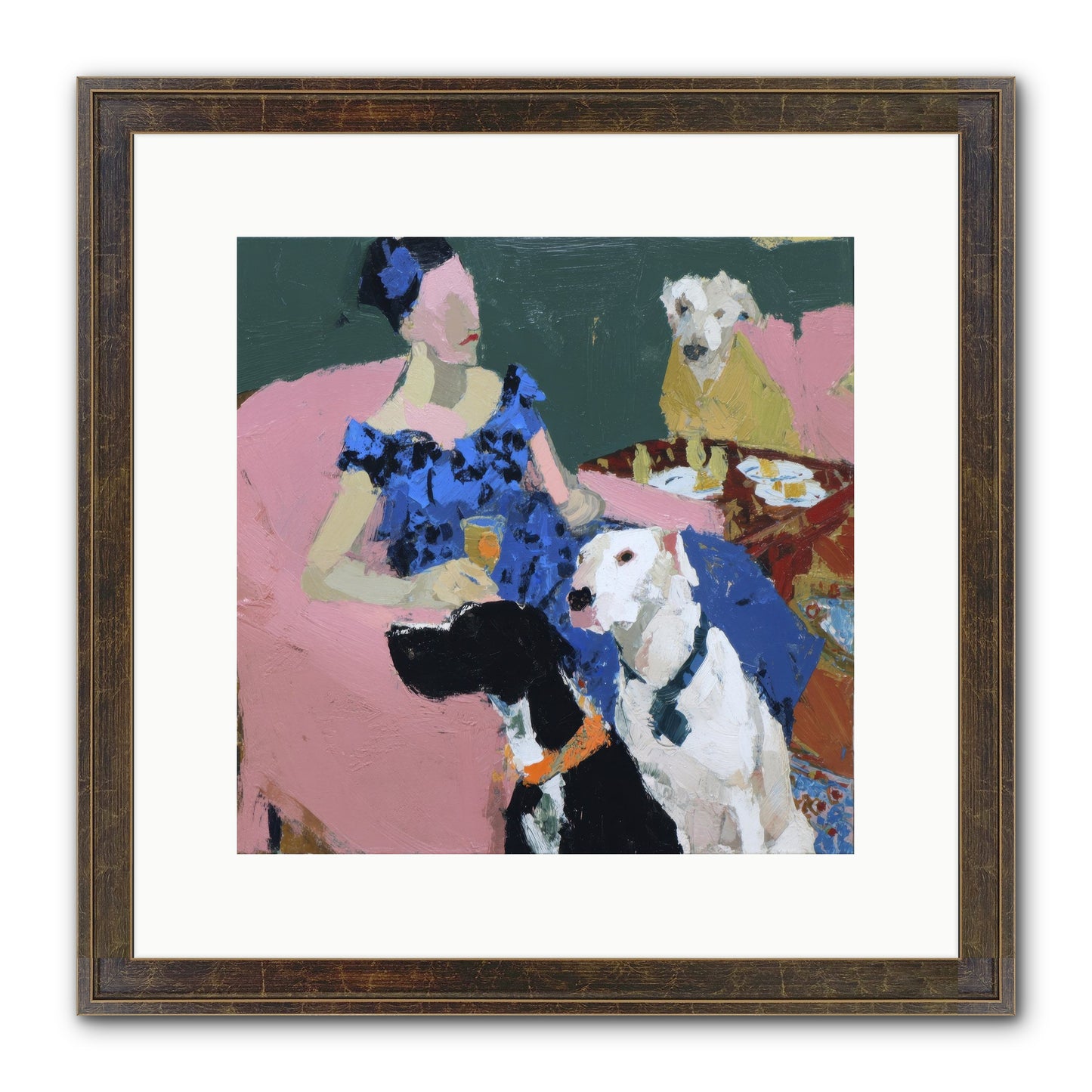 Portrait With Camelia Framed Print - Slimwoods Black/Gold 12x12
