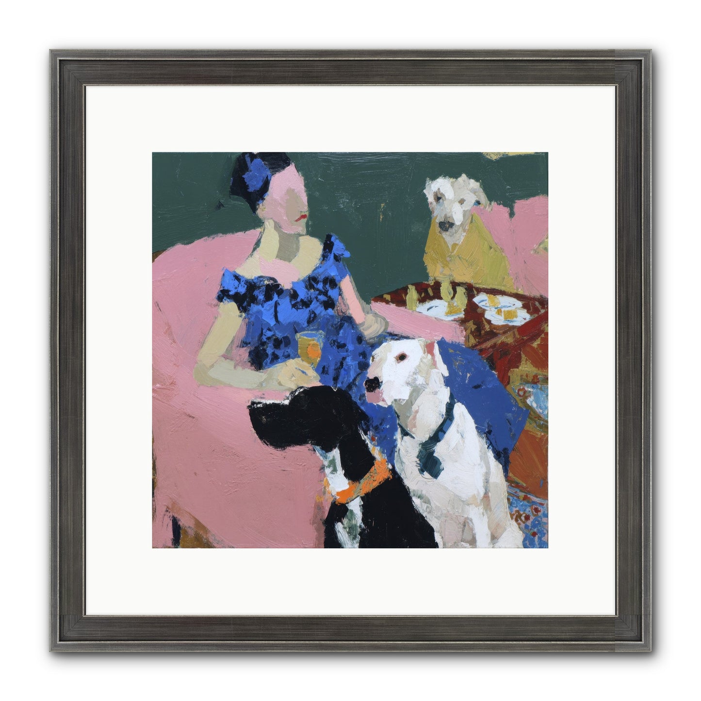 Portrait With Camelia Framed Print - Slimwoods Black/Silver 12x12