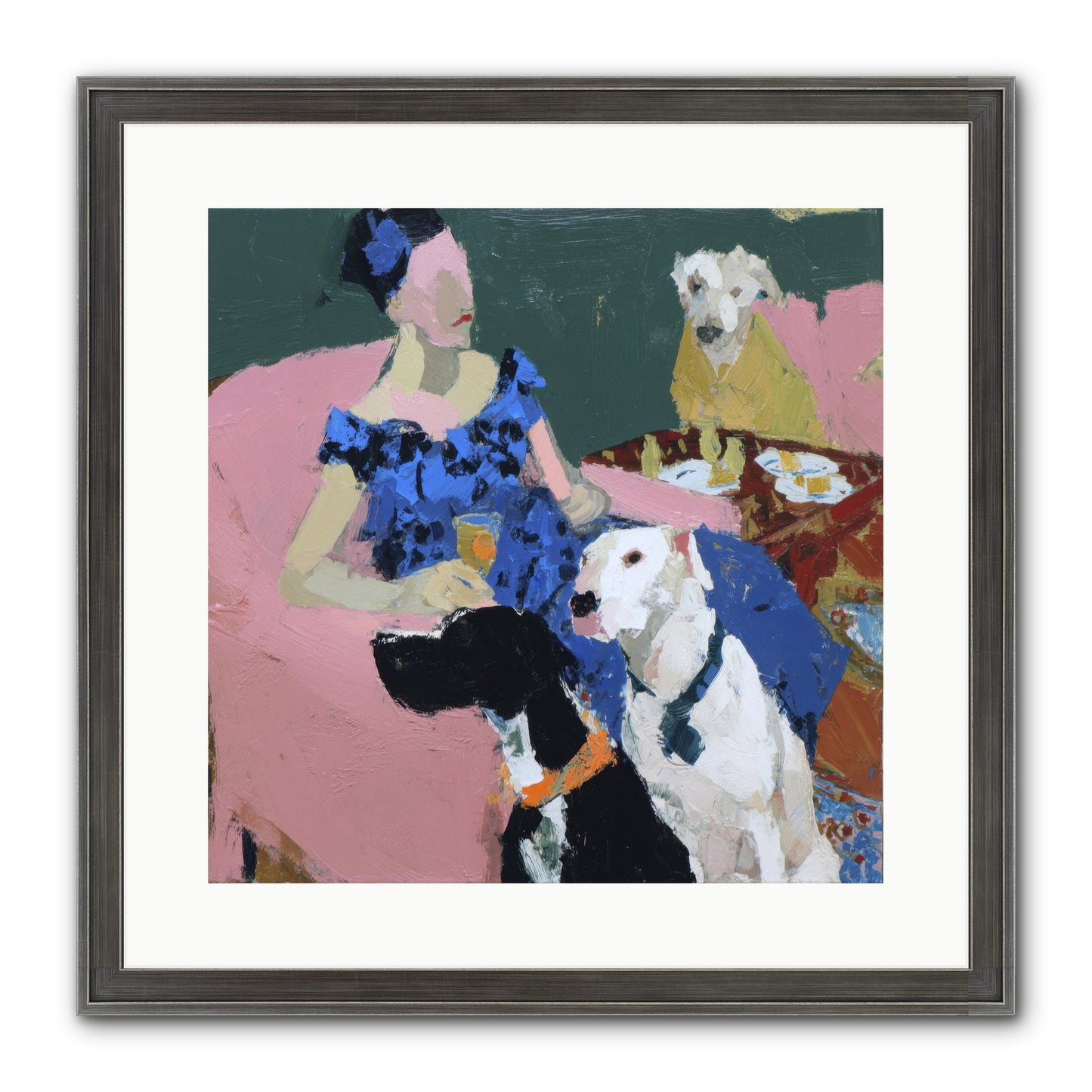 Portrait With Camelia Framed Print - Slimwoods Black/Silver 16x16