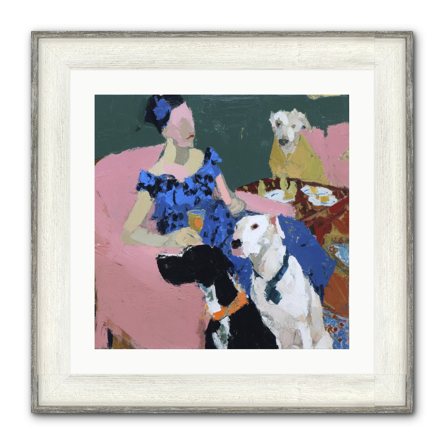Portrait With Camelia Framed Print - Driftwood White 20x20