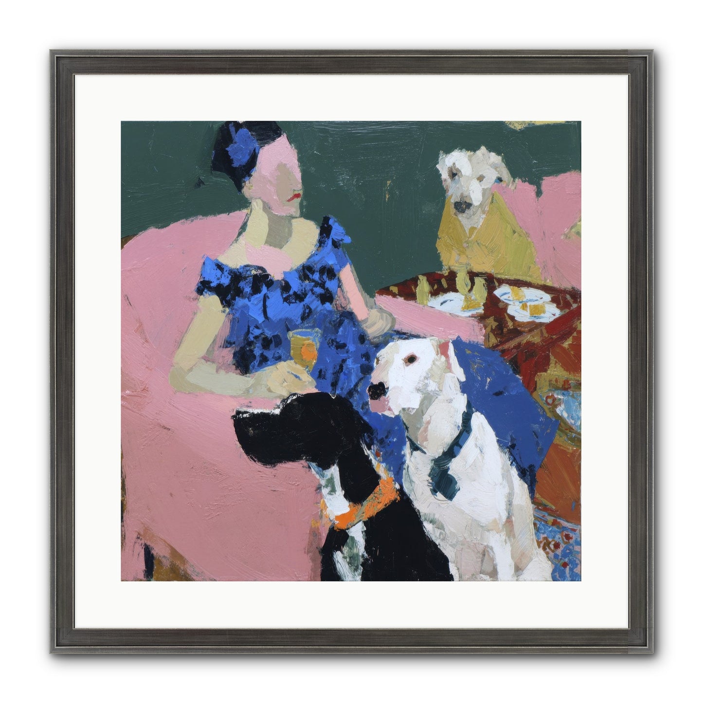 Portrait With Camelia Framed Print - Slimwoods Black/Silver 20x20
