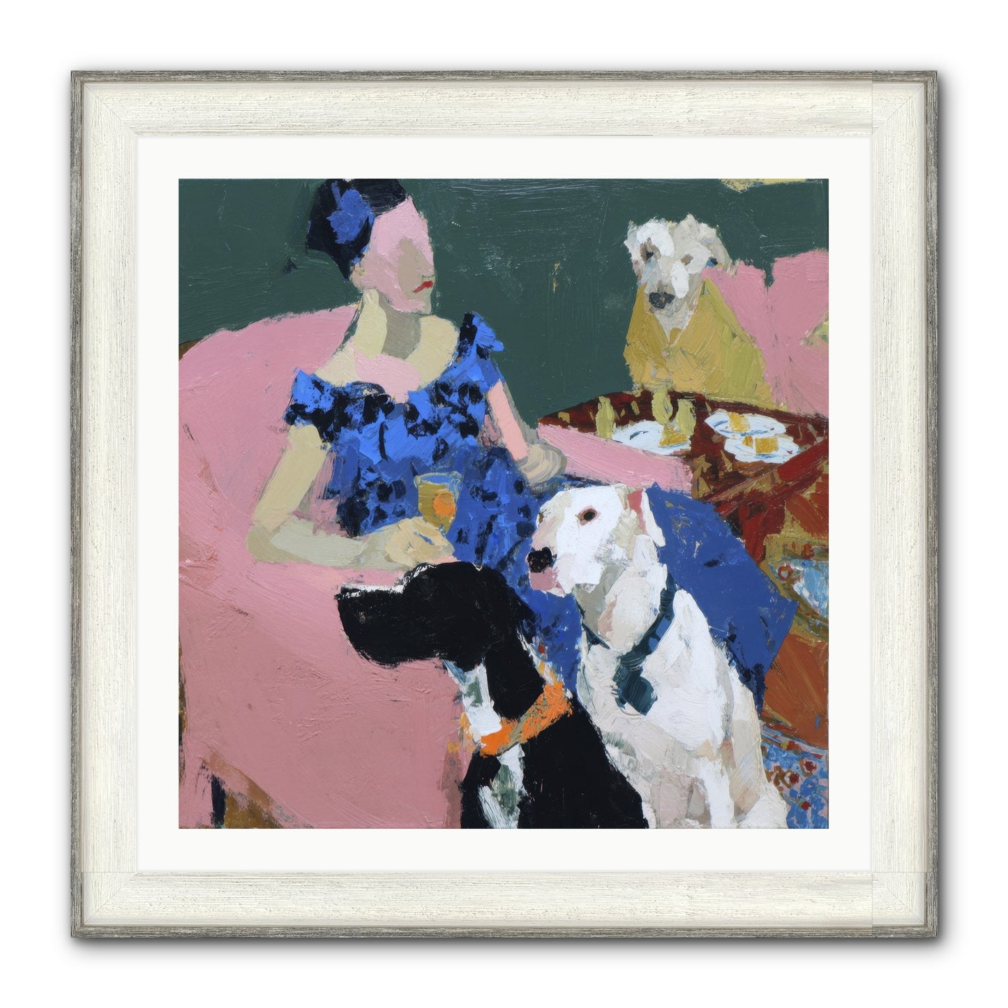 Portrait With Camelia Framed Print - Driftwood White 30x30