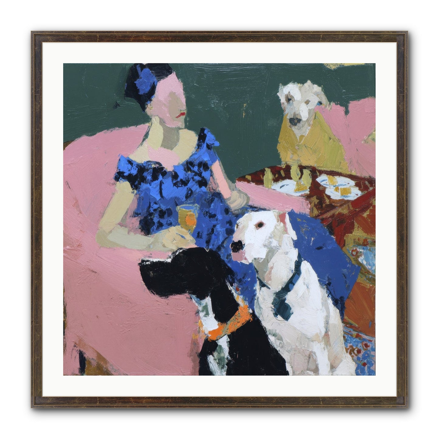 Portrait With Camelia Framed Print - Slimwoods Black/Gold 30x30