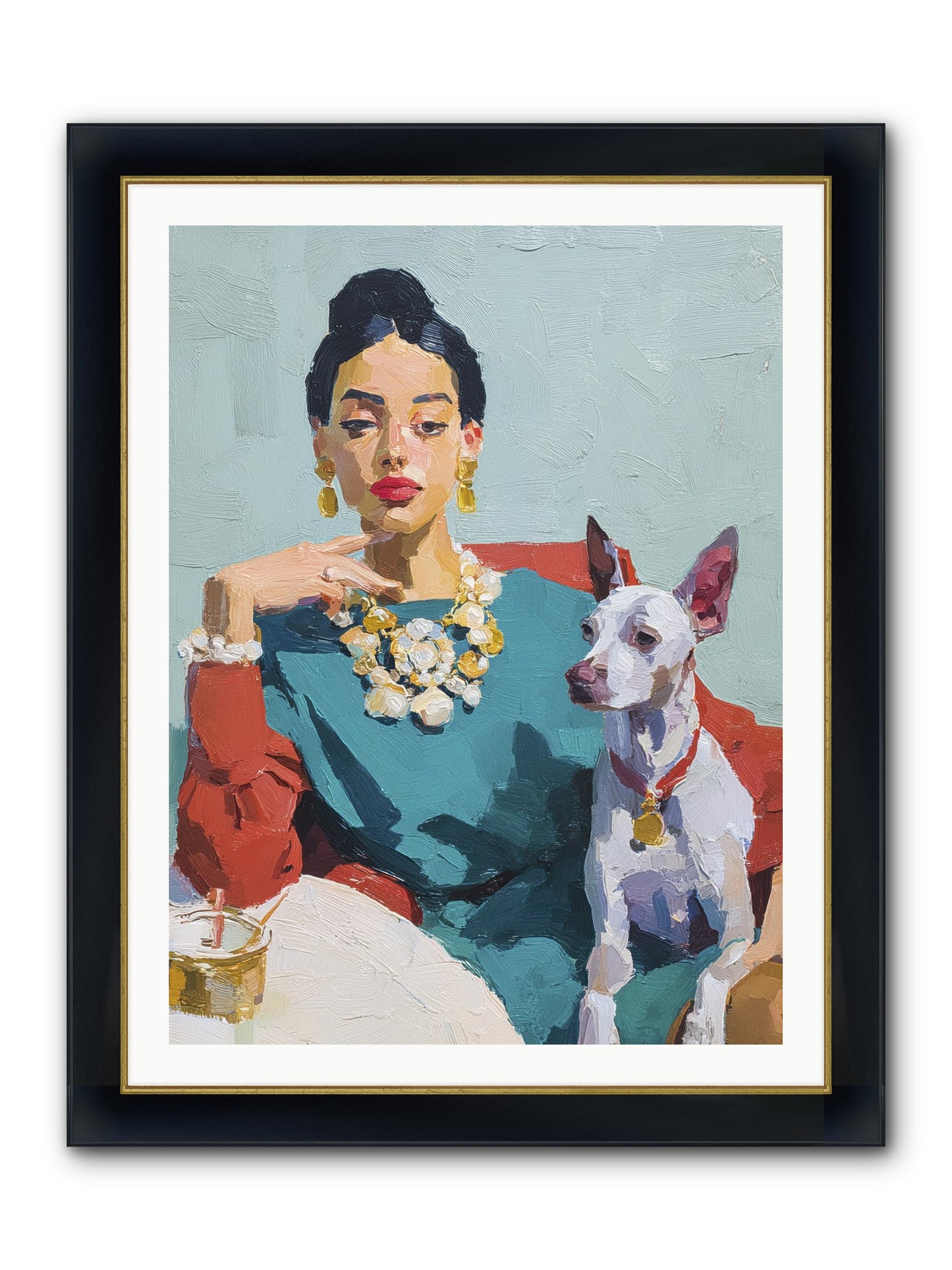 Portraits From Clover Lane Framed Print - Wide Black w/Gold 30x40