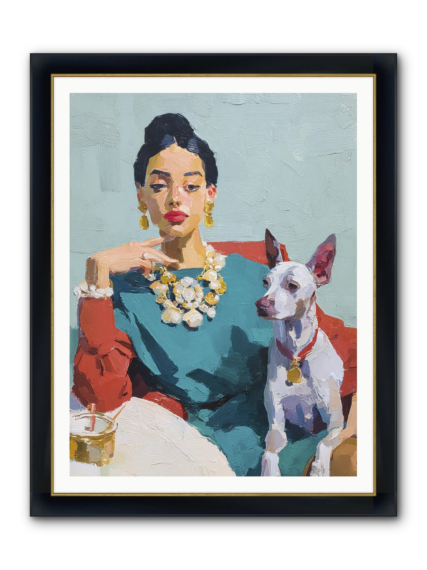 Portraits From Clover Lane Framed Print - Wide Black w/Gold 36x48