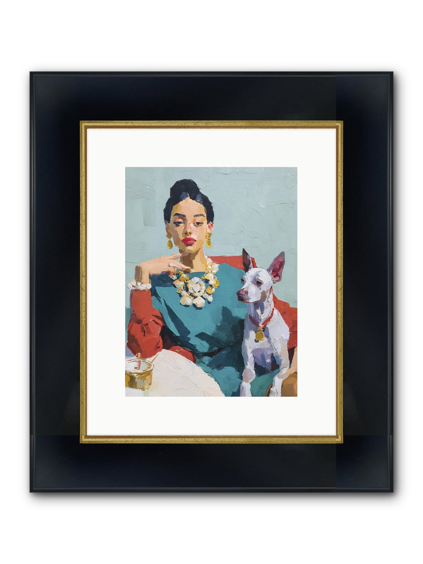 Portraits From Clover Lane Framed Print - Wide Black w/Gold 9x12